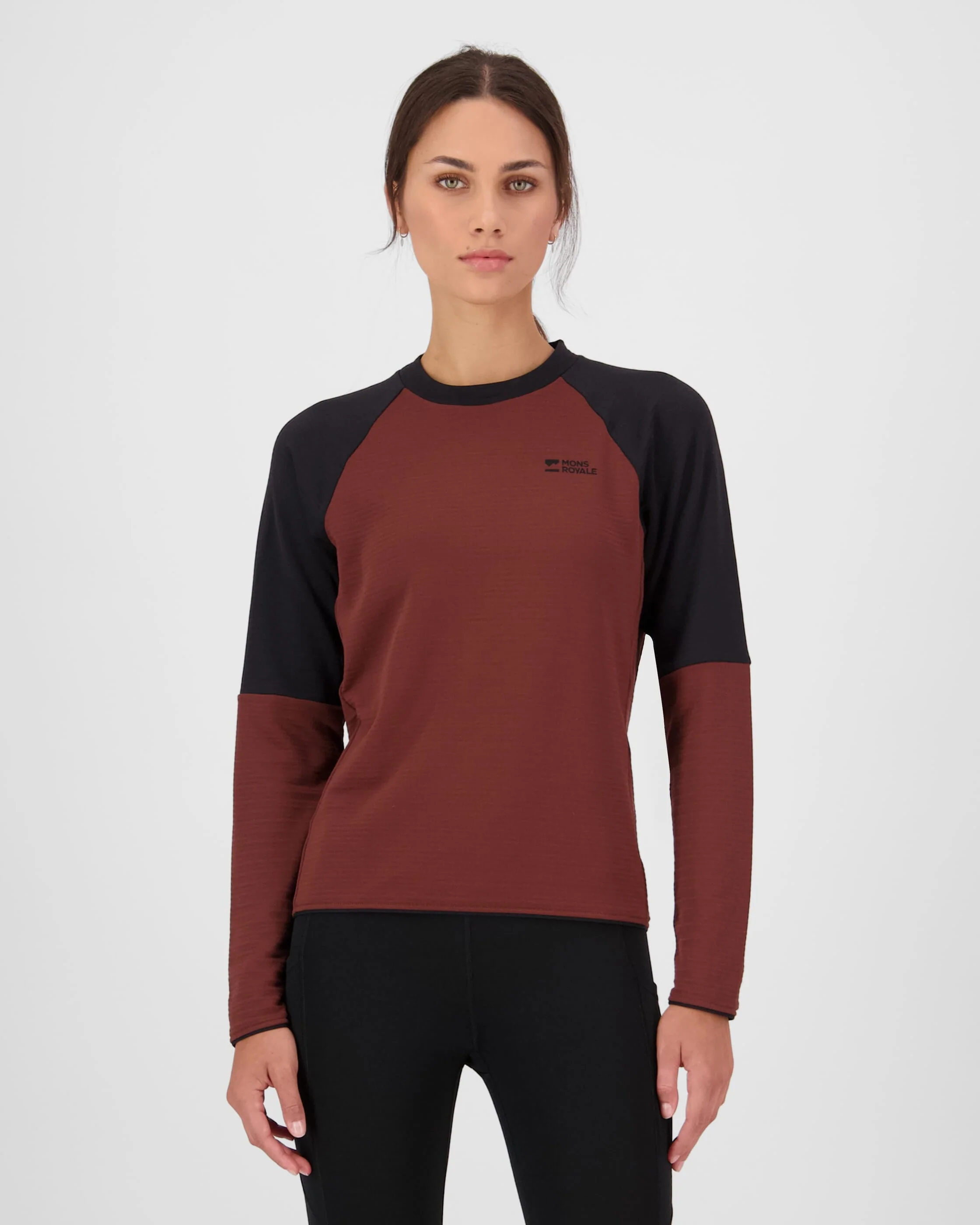 Quad Merino Fleece Pullover - Sable / Black | Women's Sweater