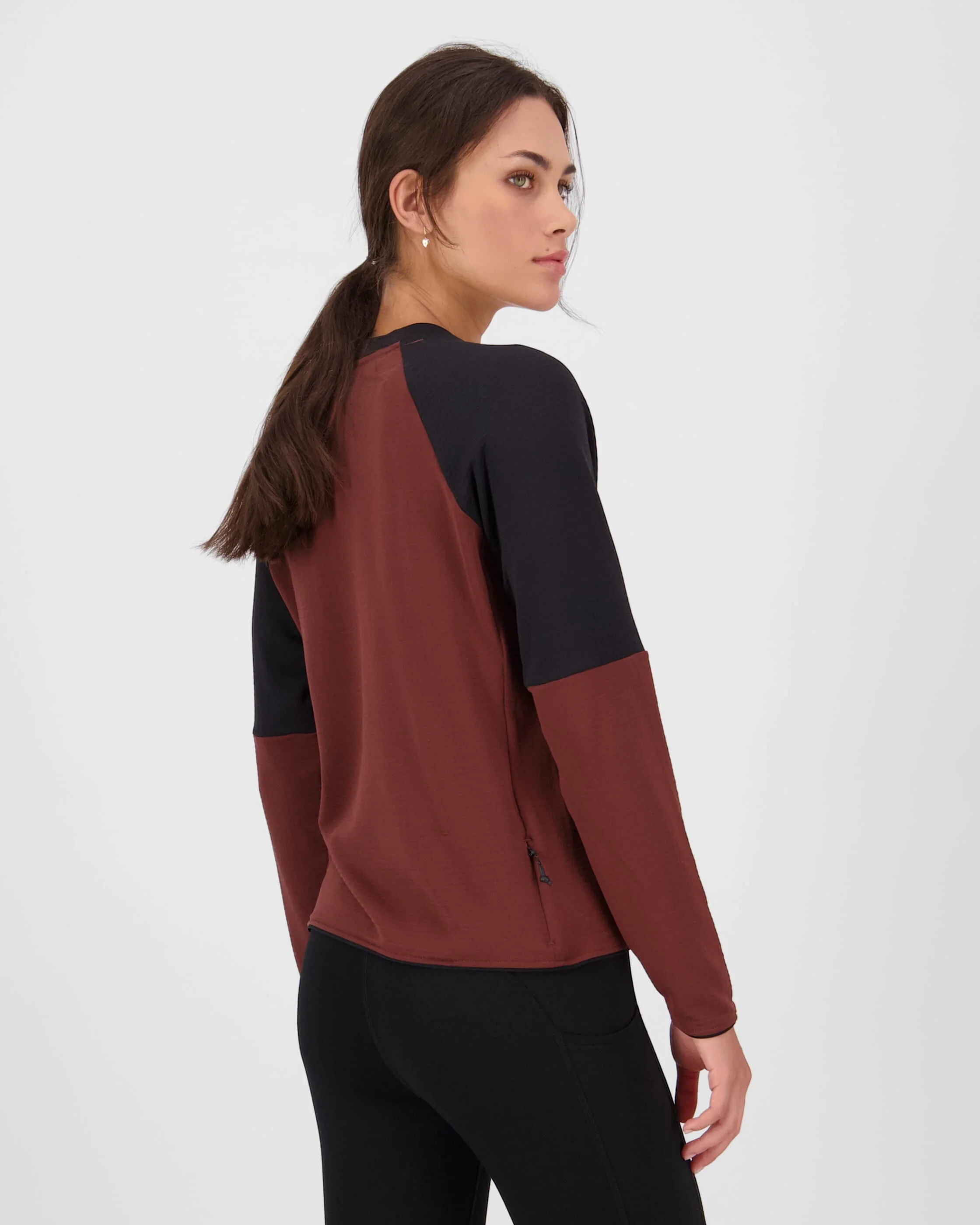 Quad Merino Fleece Pullover - Sable / Black | Women's Sweater - Image 3