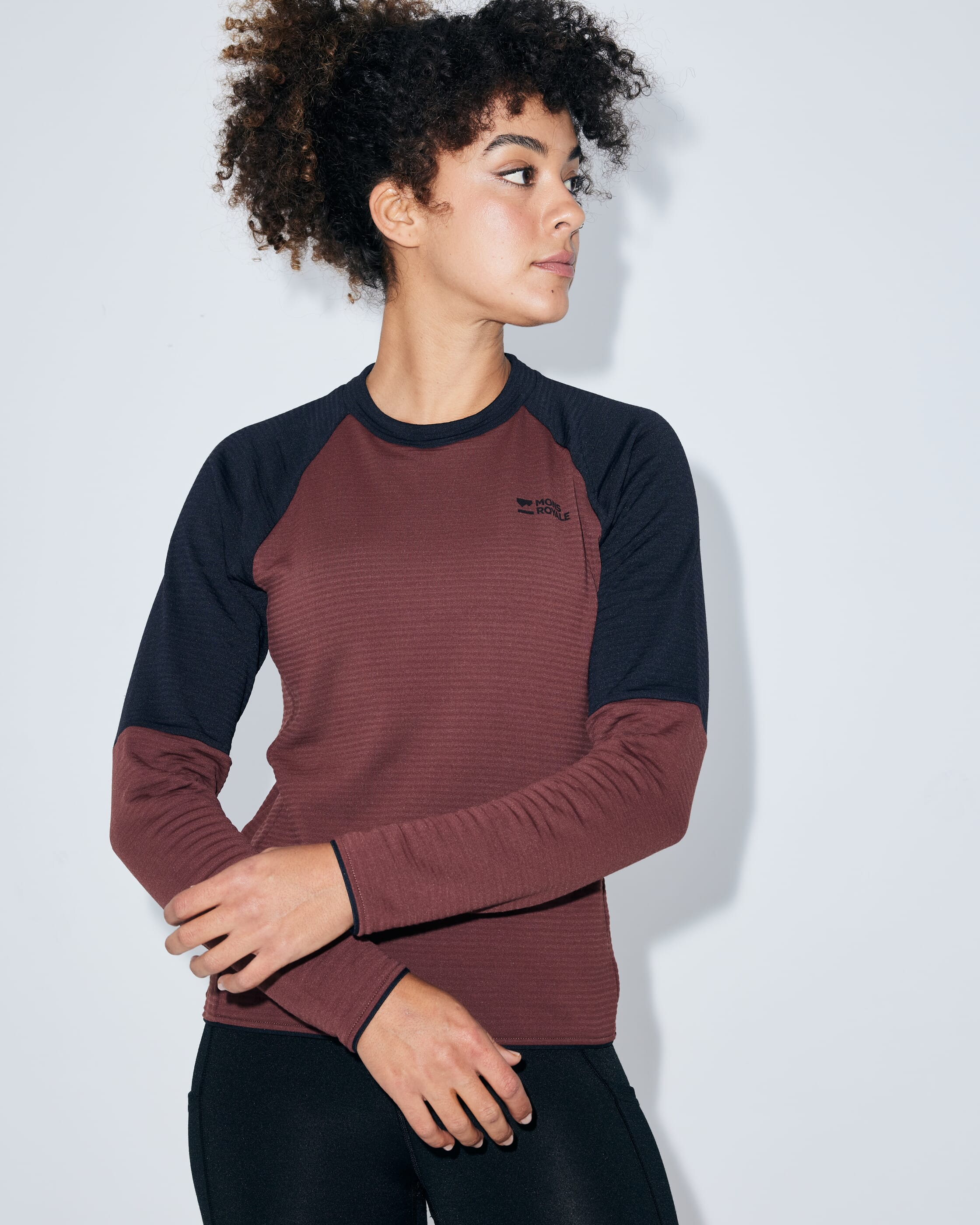 Quad Merino Fleece Pullover - Sable / Black | Women's Sweater - Image 6