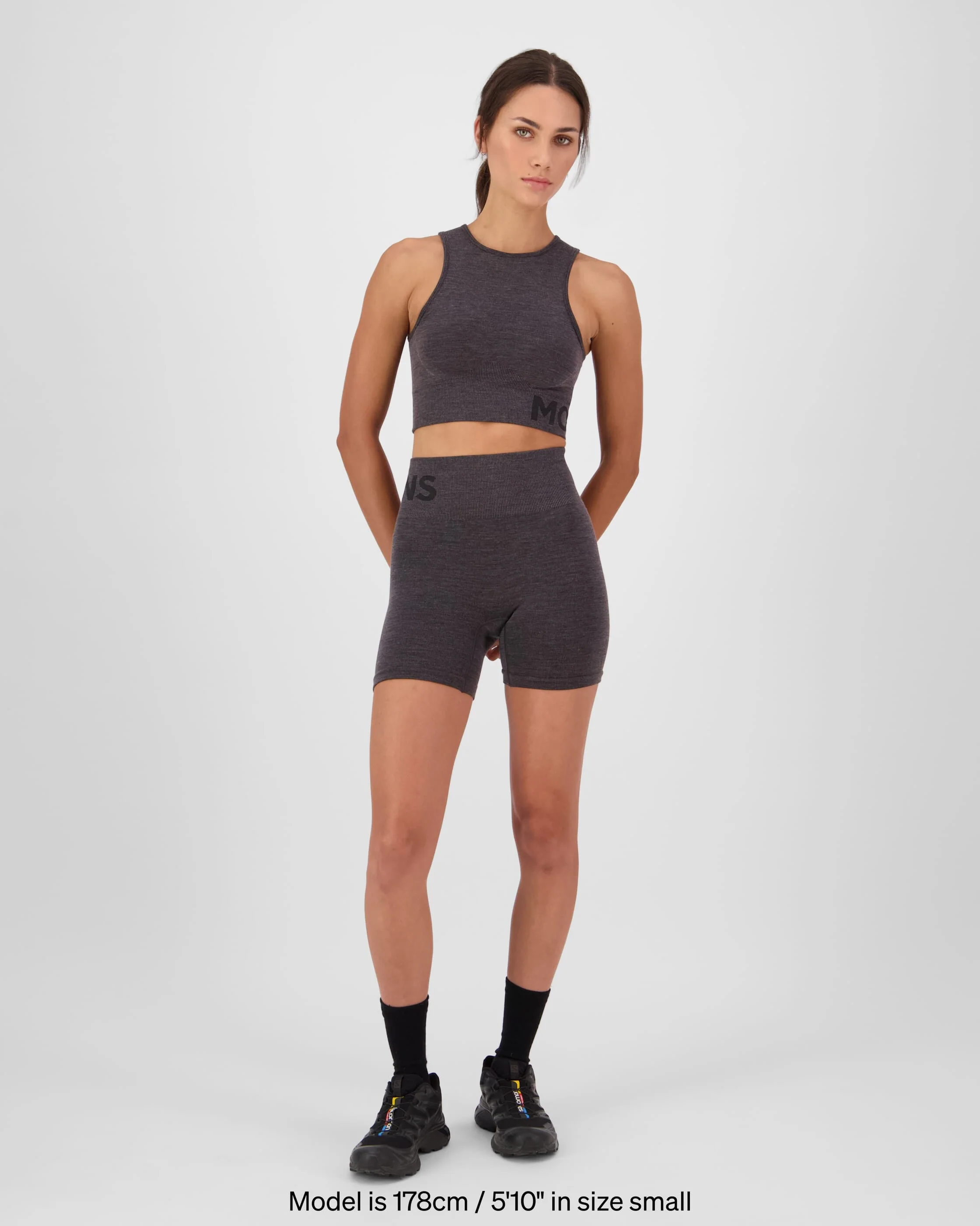 Solace Merino Seamless Shorts - Forged Iron | Women's Shorts - Image 3