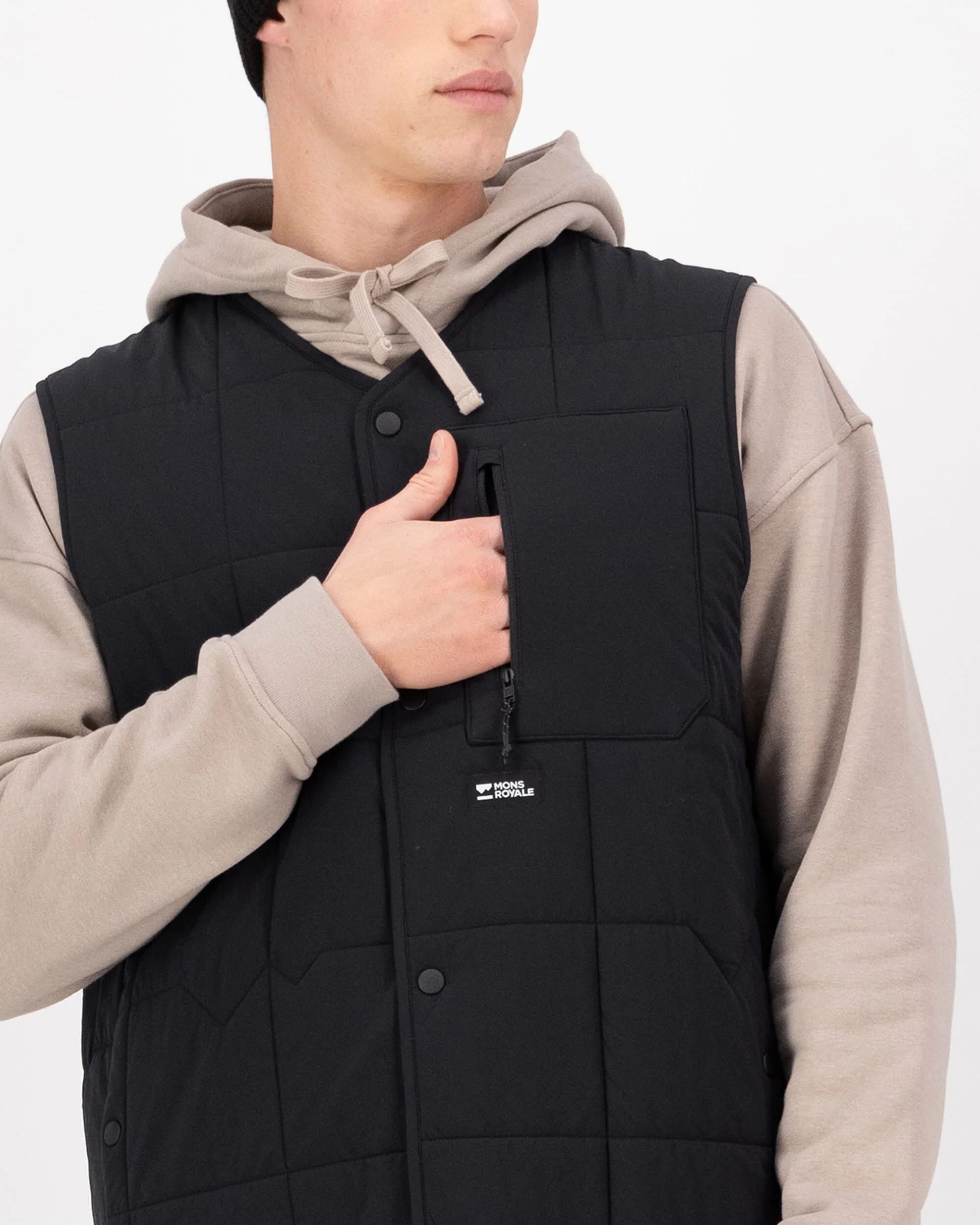 Stacker Merino Insulated Vest - Black / Basil | Unisex Insulation - Image 4