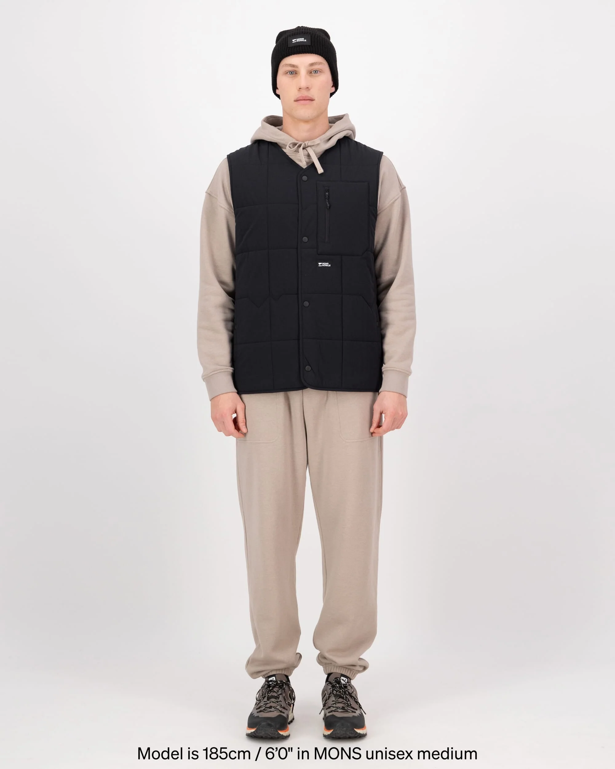 Stacker Merino Insulated Vest - Black / Basil | Unisex Insulation - Image 5