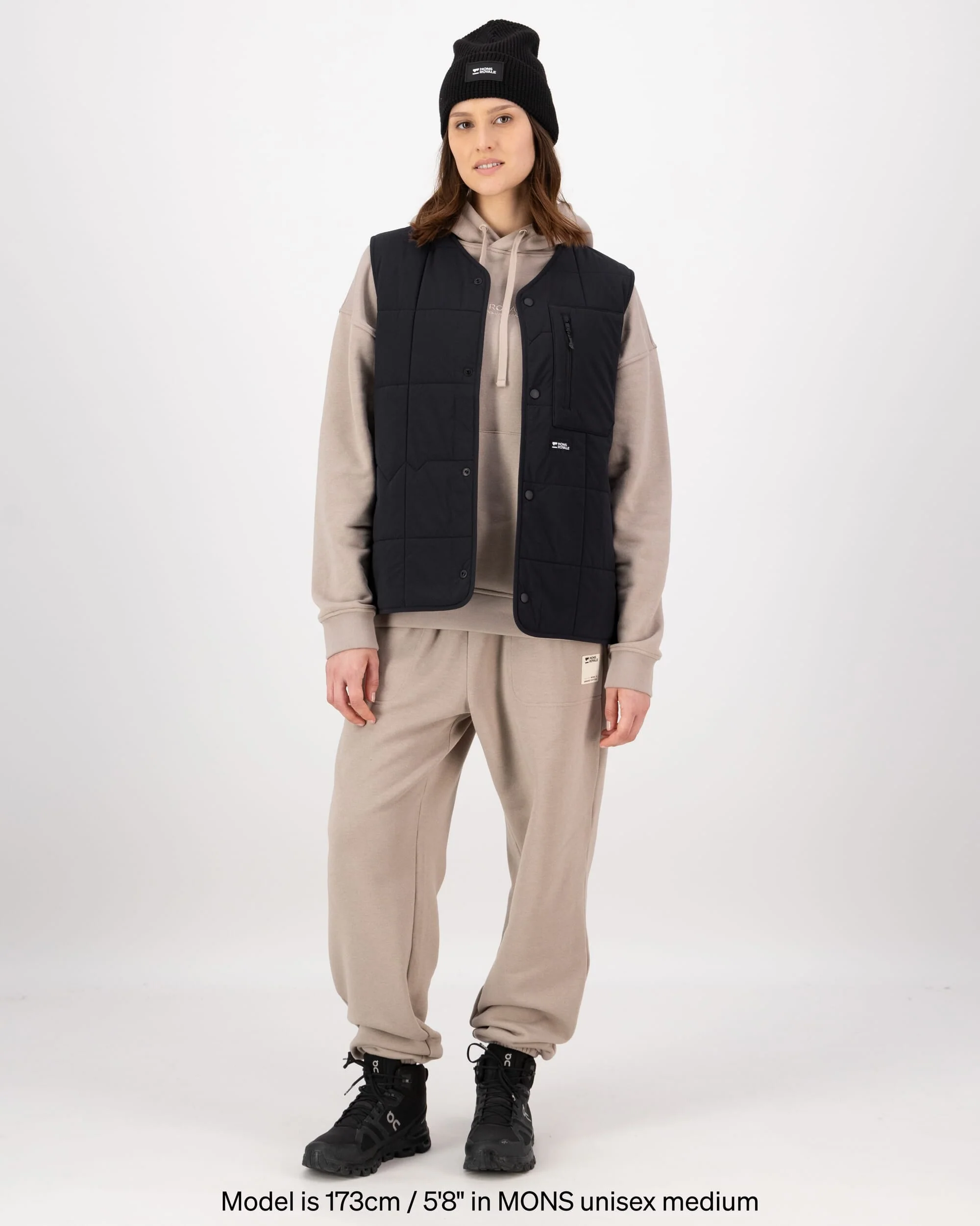 Stacker Merino Insulated Vest - Black / Basil | Unisex Insulation - Image 6