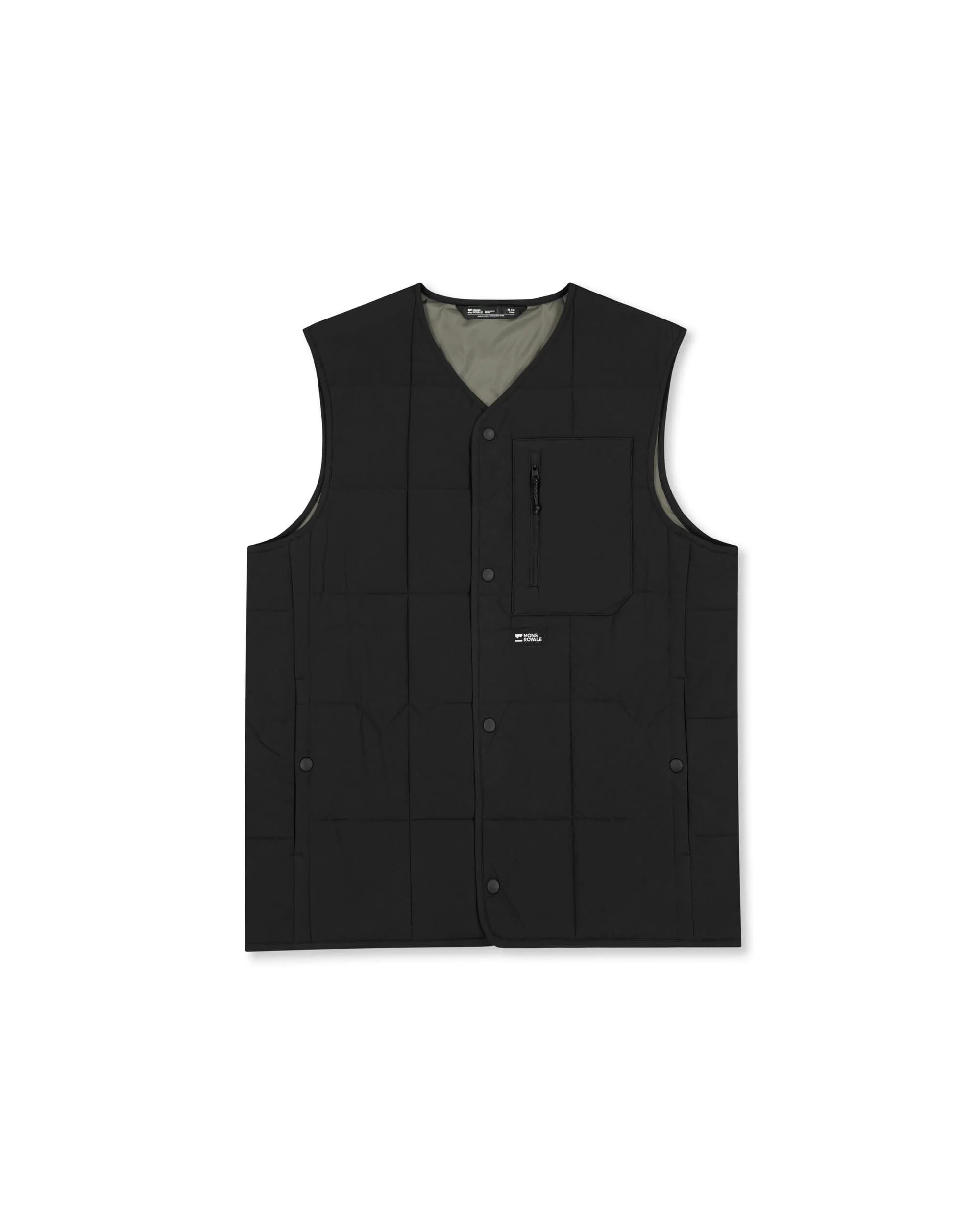 Stacker Merino Insulated Vest - Black / Basil | Unisex Insulation - Image 7