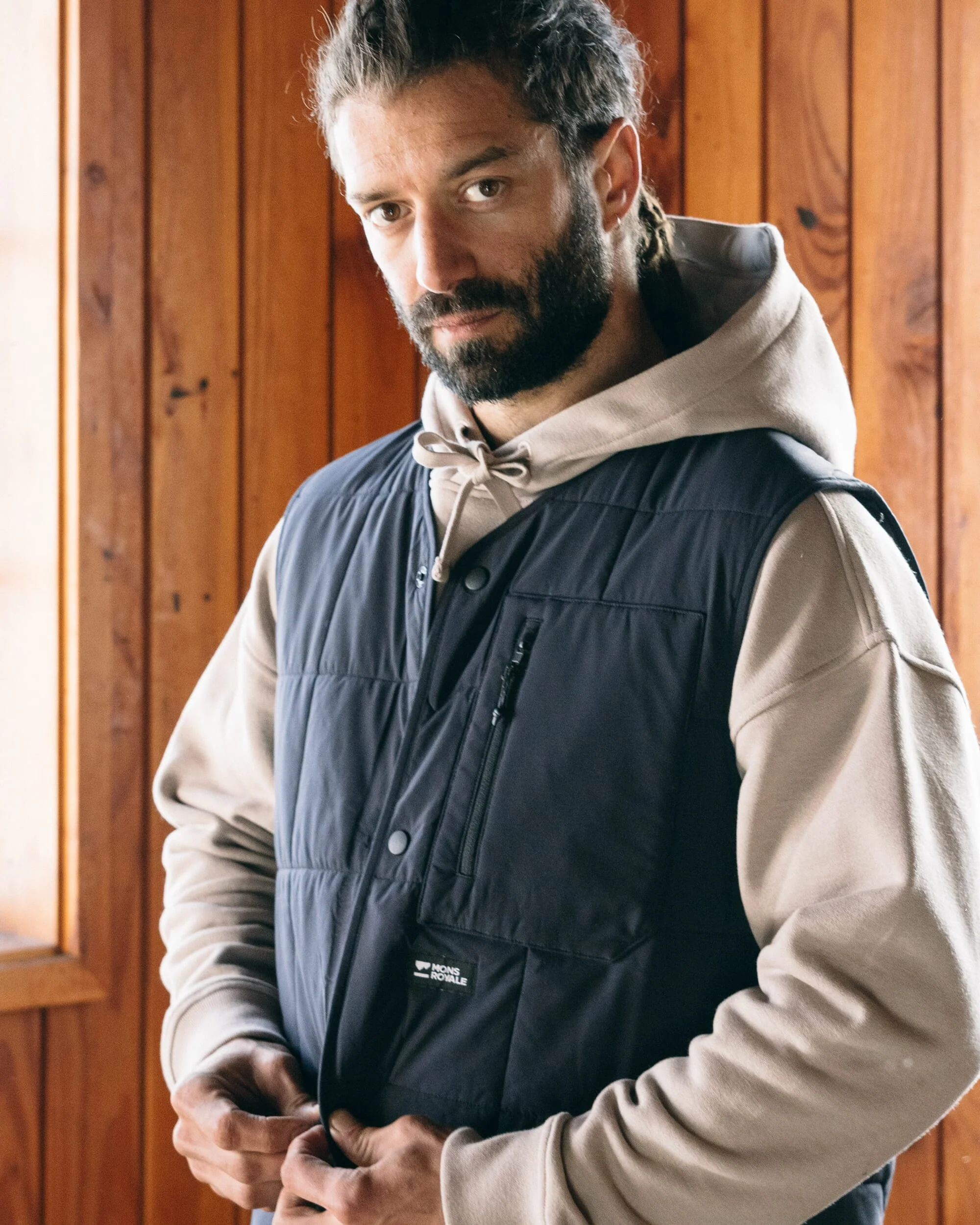 Stacker Merino Insulated Vest - Black / Basil | Unisex Insulation - Image 8
