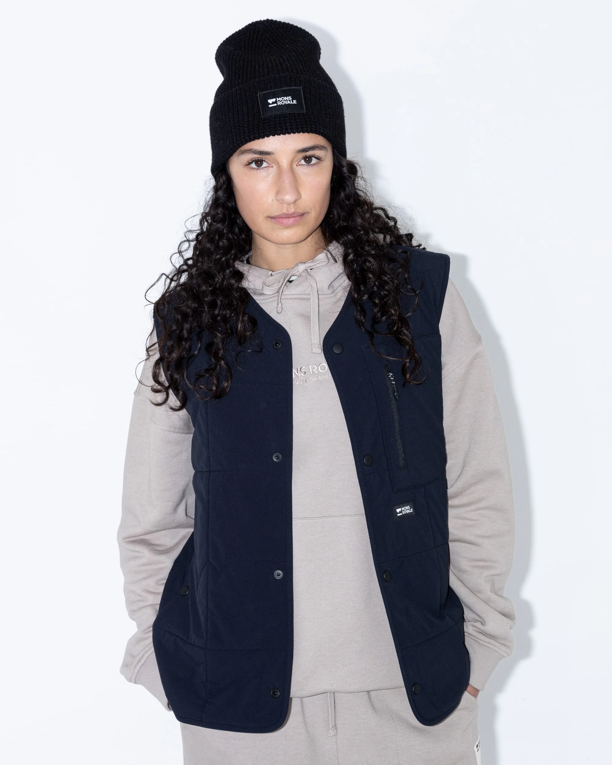 Stacker Merino Insulated Vest - Black / Basil | Unisex Insulation - Image 9