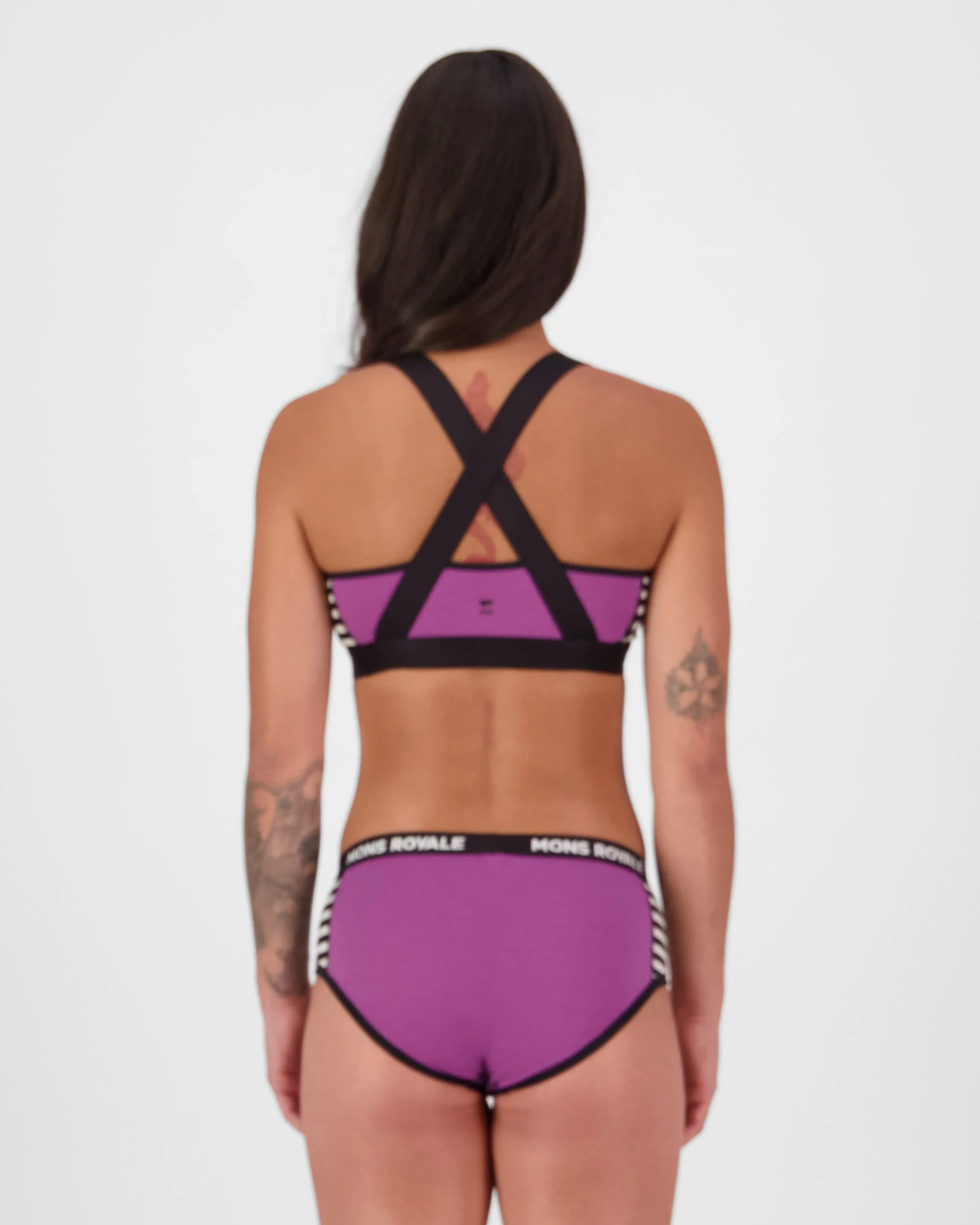 Stella Merino X-Back Bra - Purple Bolt / Stripe | Women's Underwear - Image 2