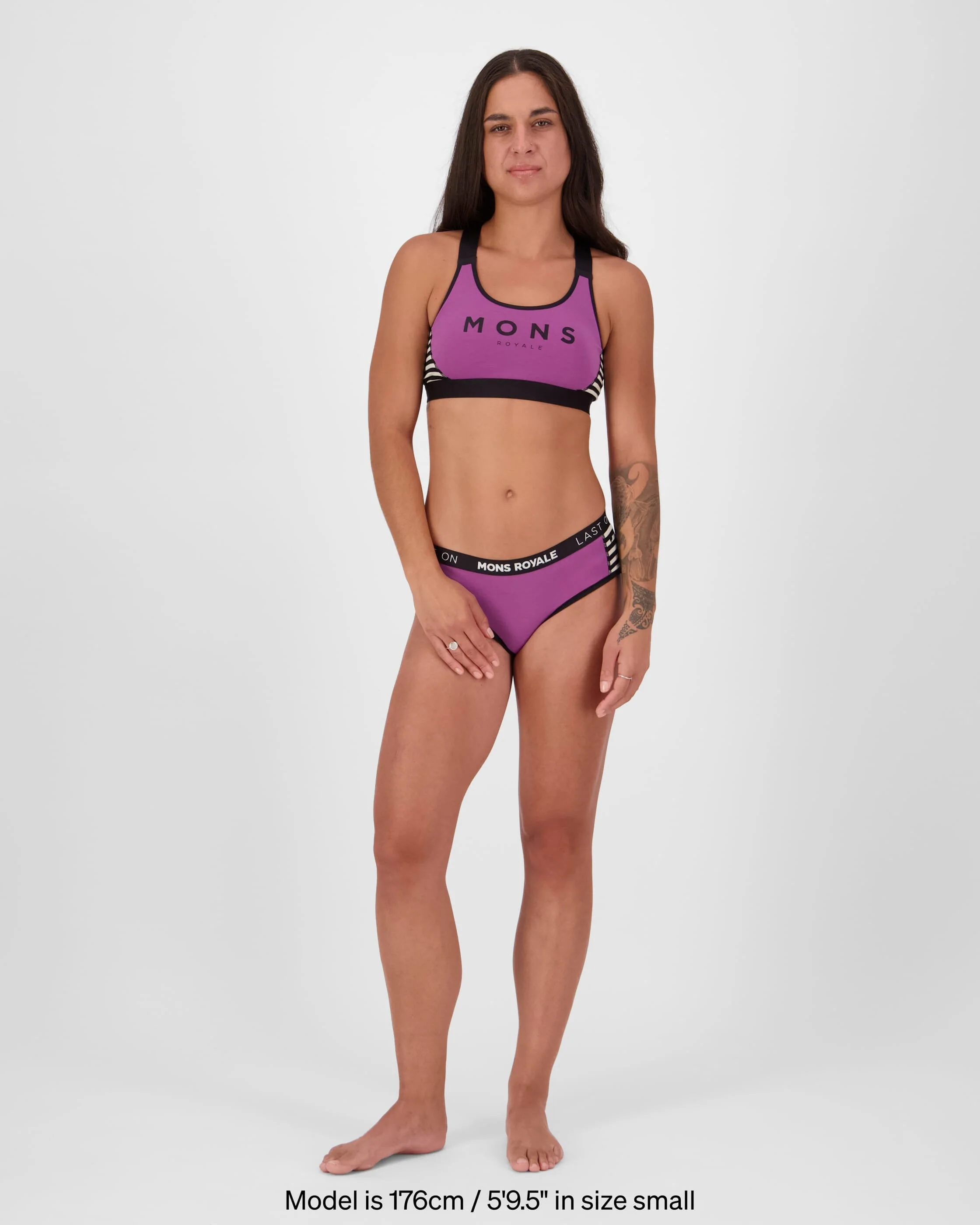 Stella Merino X-Back Bra - Purple Bolt / Stripe | Women's Underwear - Image 4