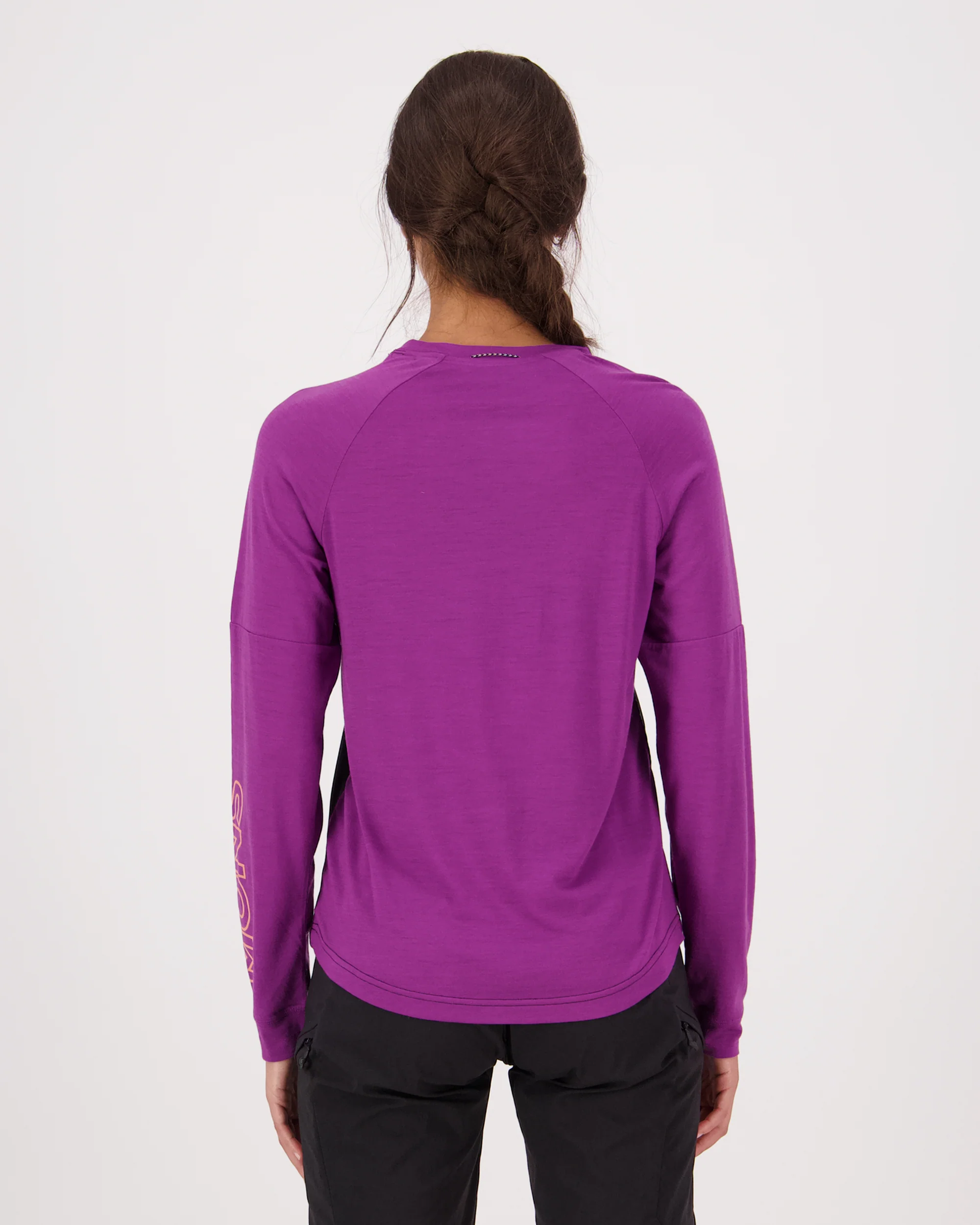Tarn Merino Bike Wind Jersey - Black / Ultraviolet - Image 2
