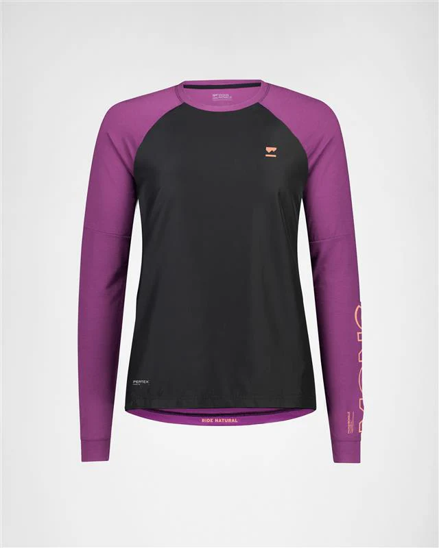 Tarn Merino Bike Wind Jersey - Black / Ultraviolet - Image 6