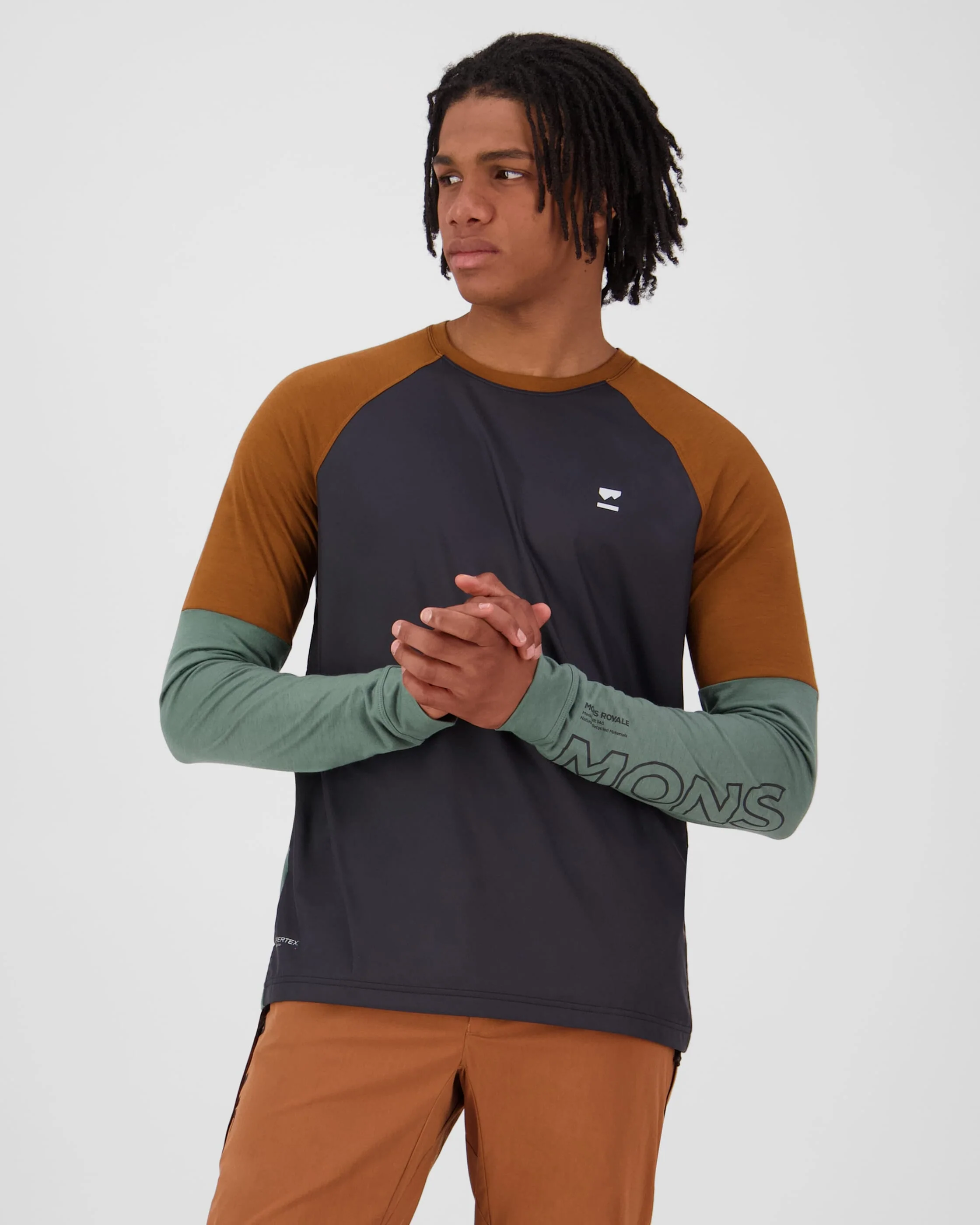 Tarn Merino Bike Wind Jersey - Cypress / Caramel / Black | Men's Bike Jersey