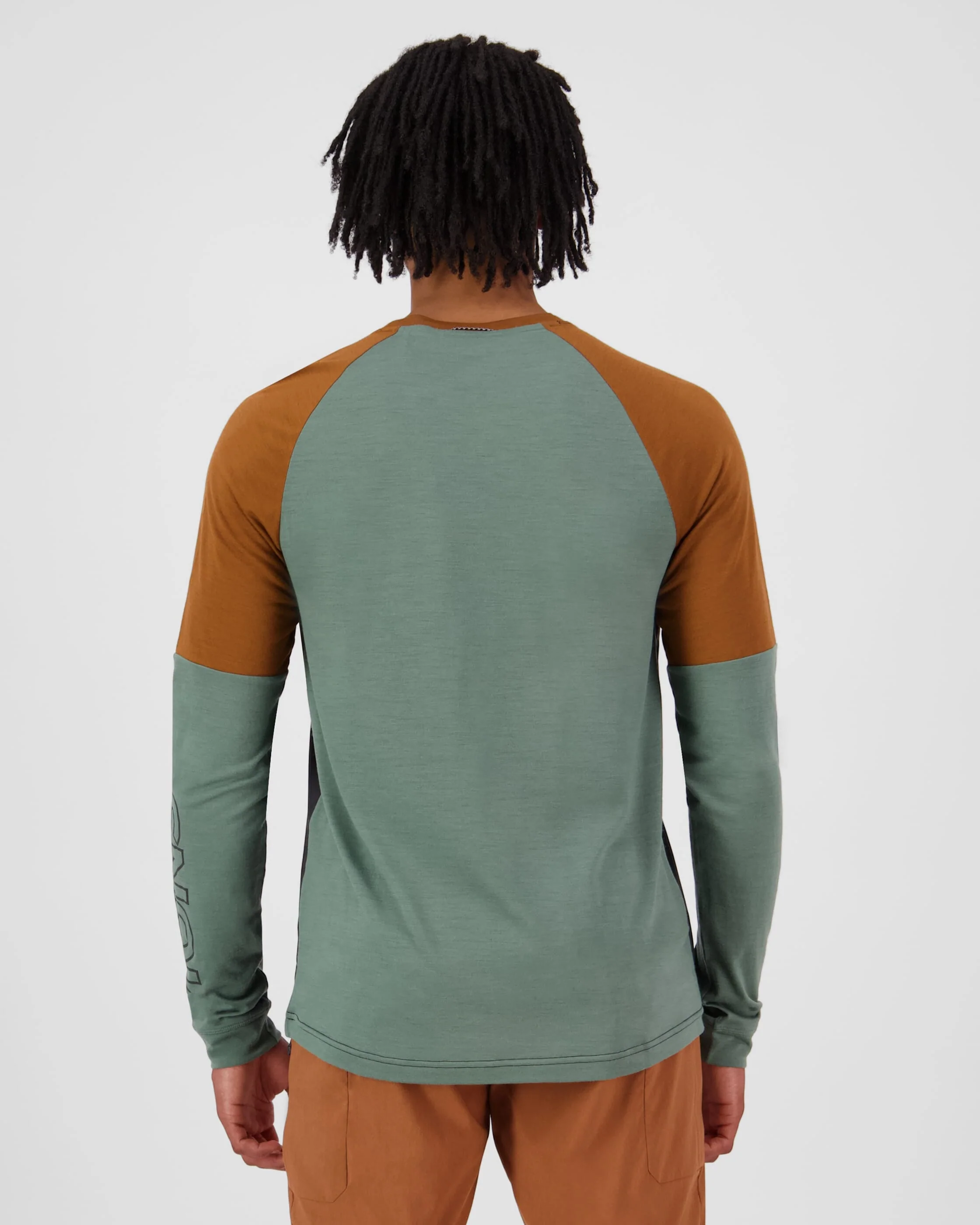 Tarn Merino Bike Wind Jersey - Cypress / Caramel / Black | Men's Bike Jersey - Image 2