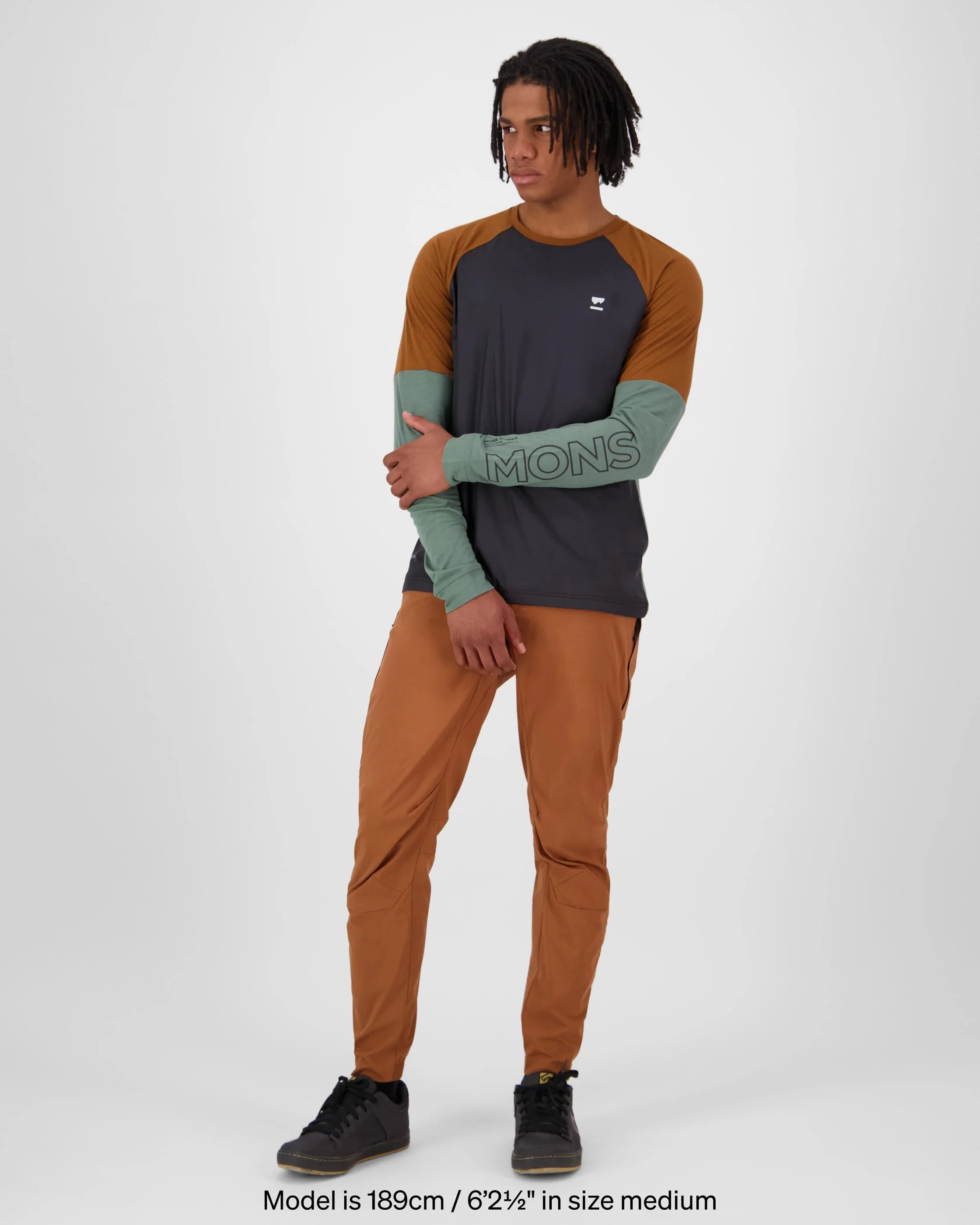 Tarn Merino Bike Wind Jersey - Cypress / Caramel / Black | Men's Bike Jersey - Image 5