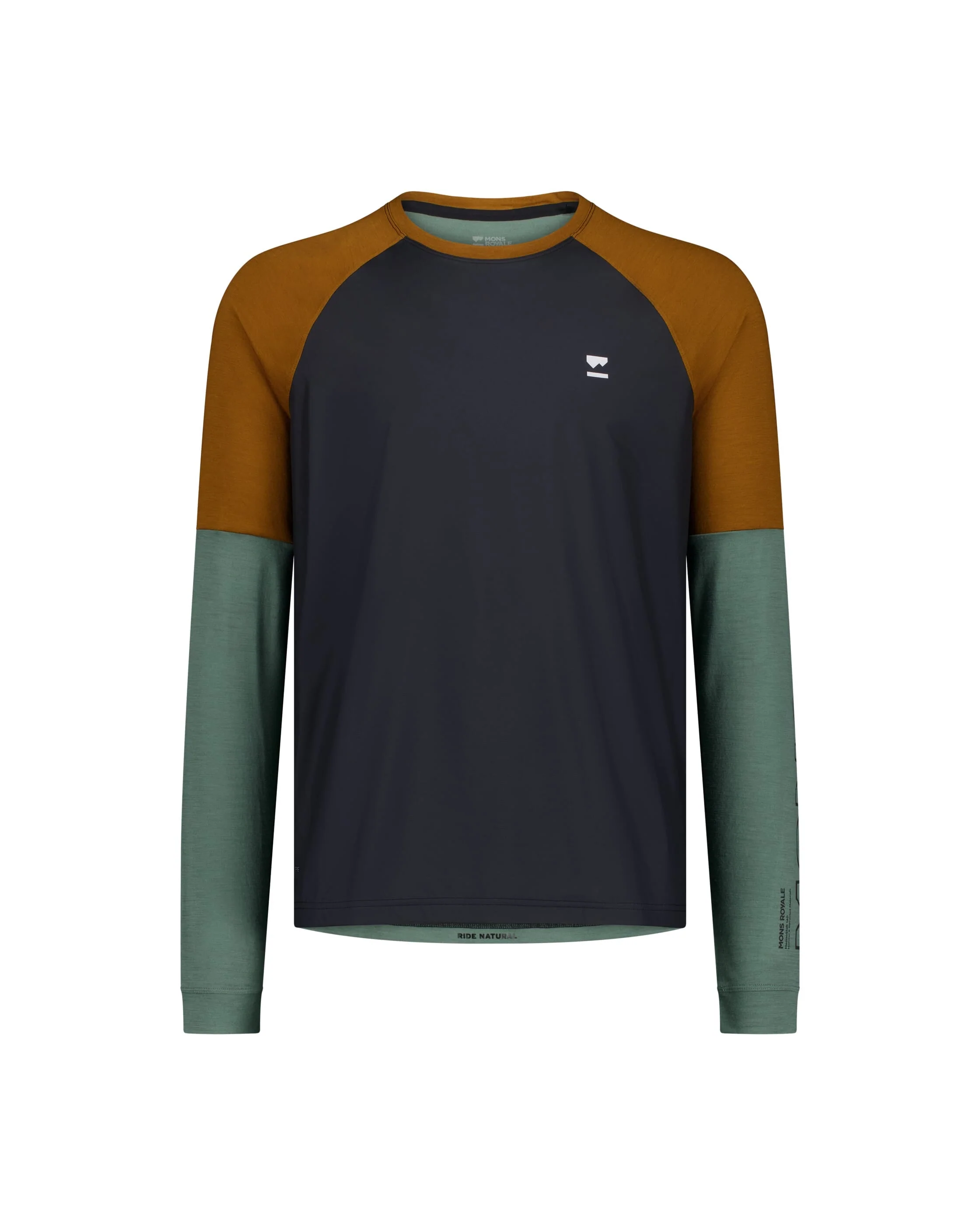 Tarn Merino Bike Wind Jersey - Cypress / Caramel / Black | Men's Bike Jersey - Image 6
