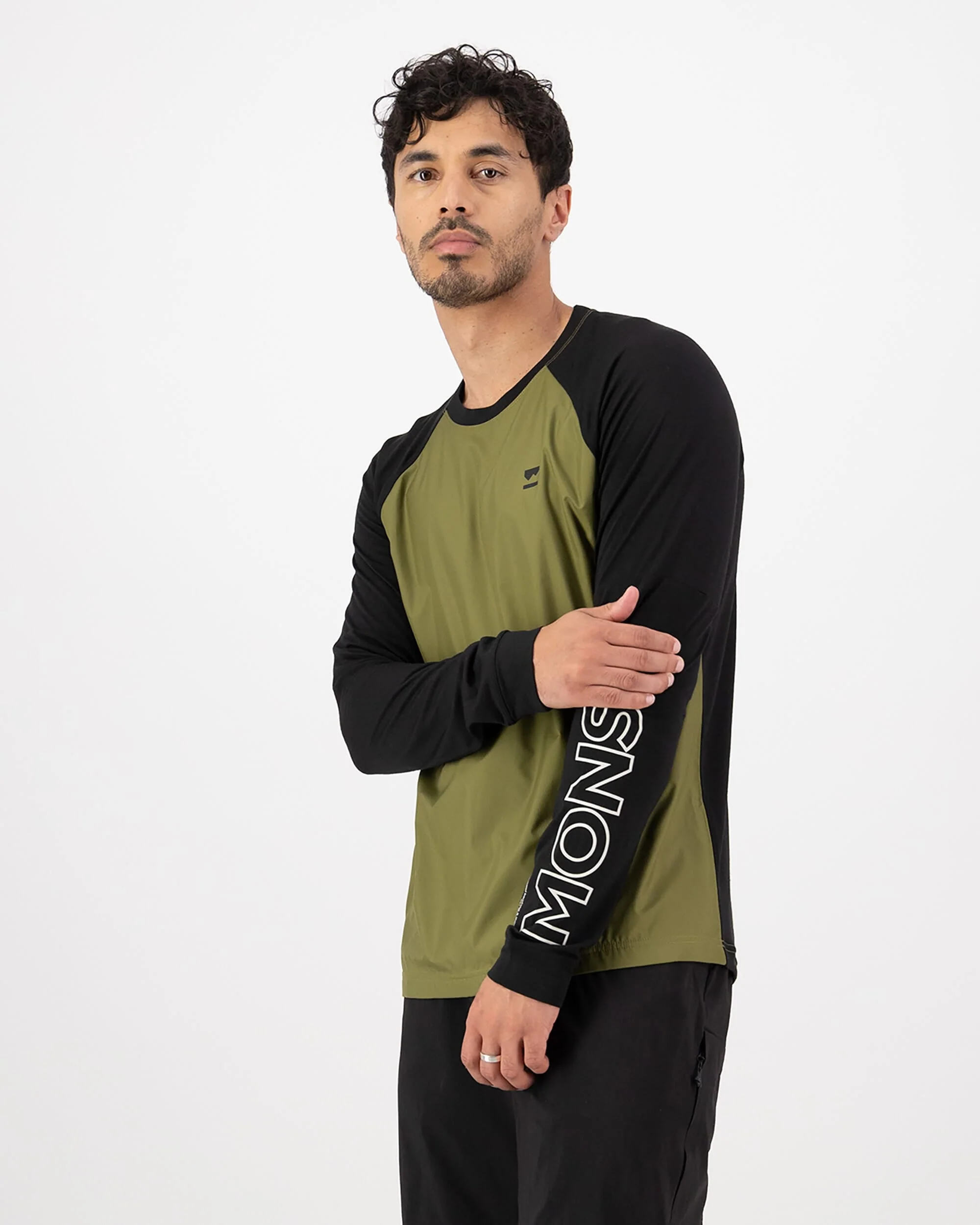 Tarn Merino Bike Wind Jersey - Fern / Black | Men's Bike Jersey - Image 3