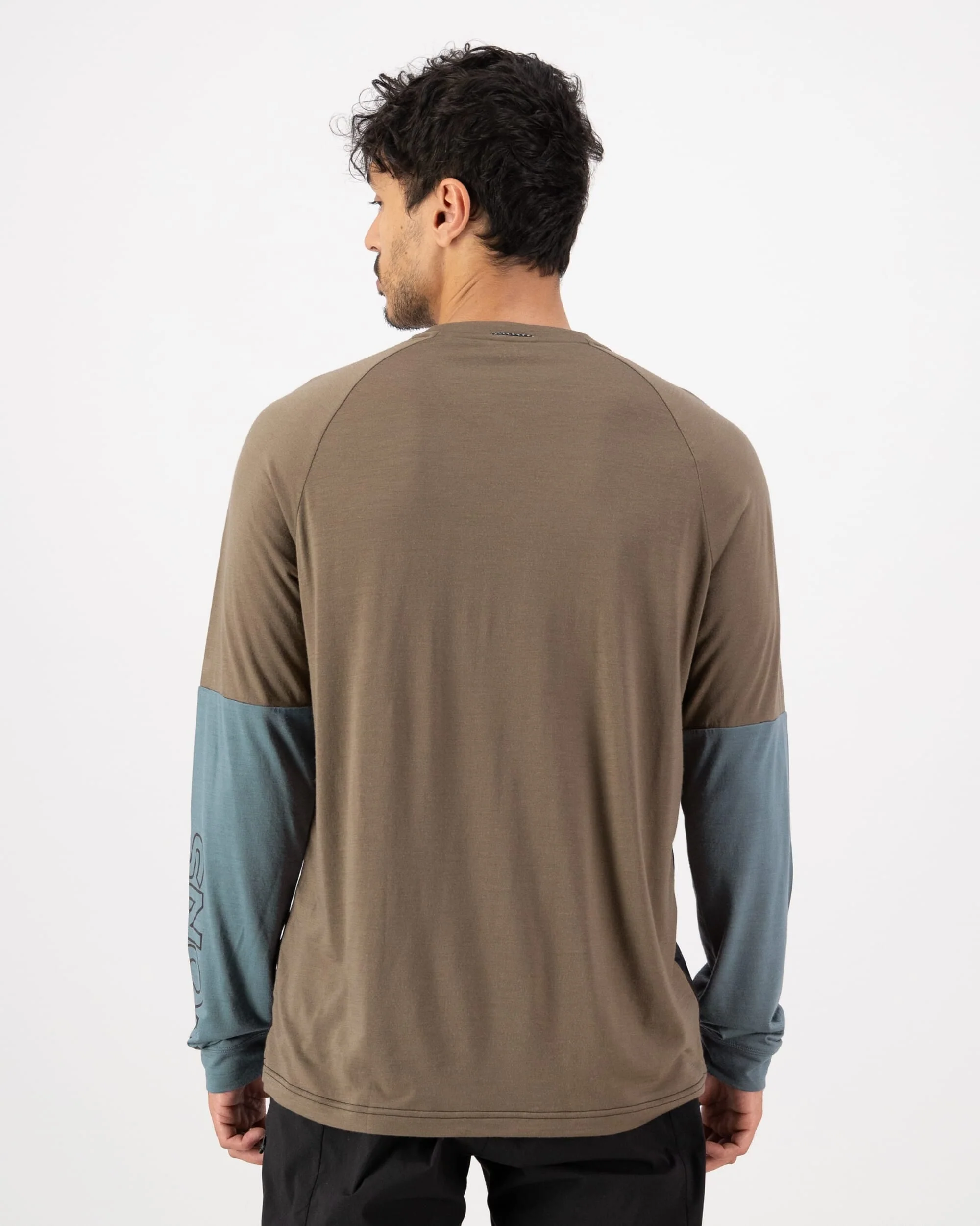 Tarn Merino Bike Wind Jersey - Goblin Blue / Walnut / Black | Men's Bike Jersey - Image 2