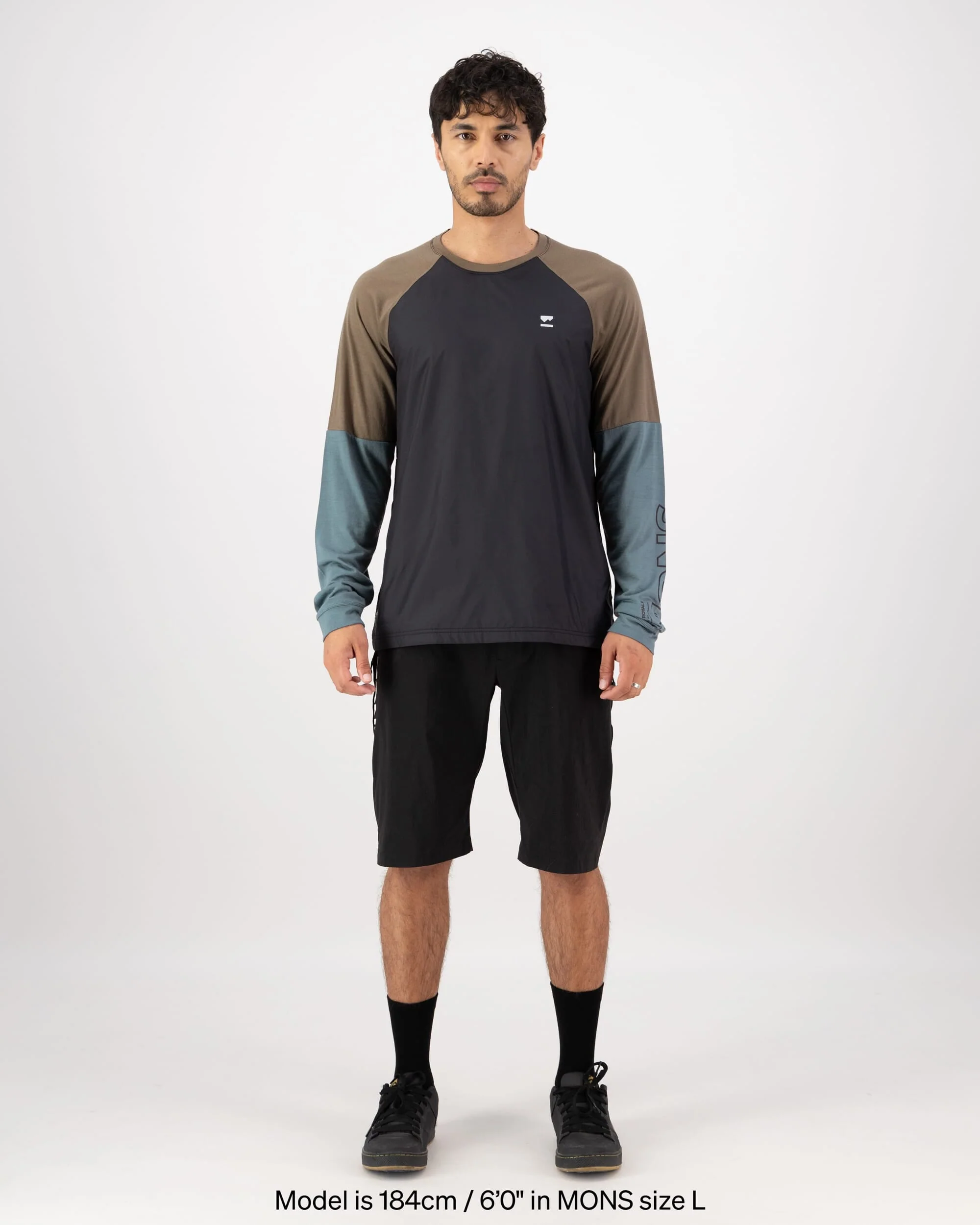 Tarn Merino Bike Wind Jersey - Goblin Blue / Walnut / Black | Men's Bike Jersey - Image 3