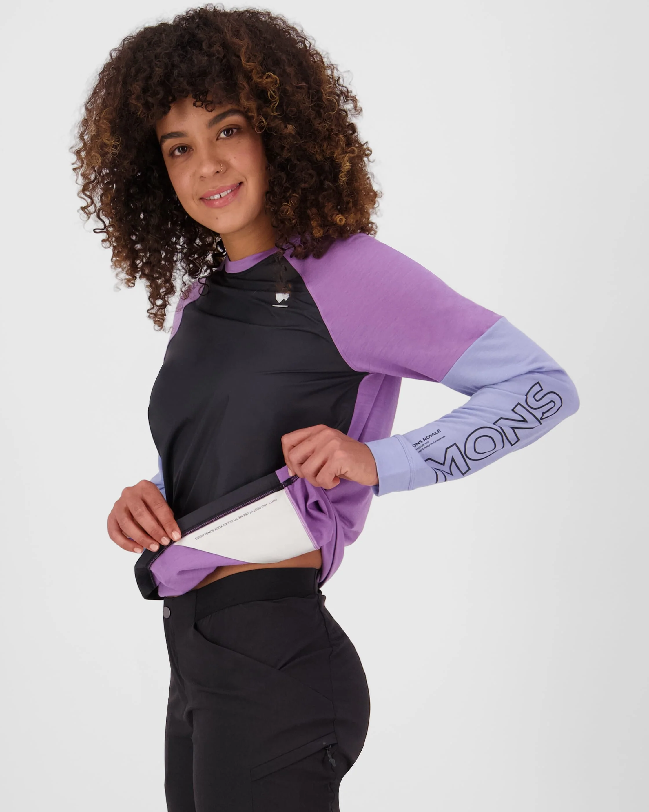 Tarn Merino Bike Wind Jersey - Skyline / Bloom / Black | Women's Bike Jersey - Image 3
