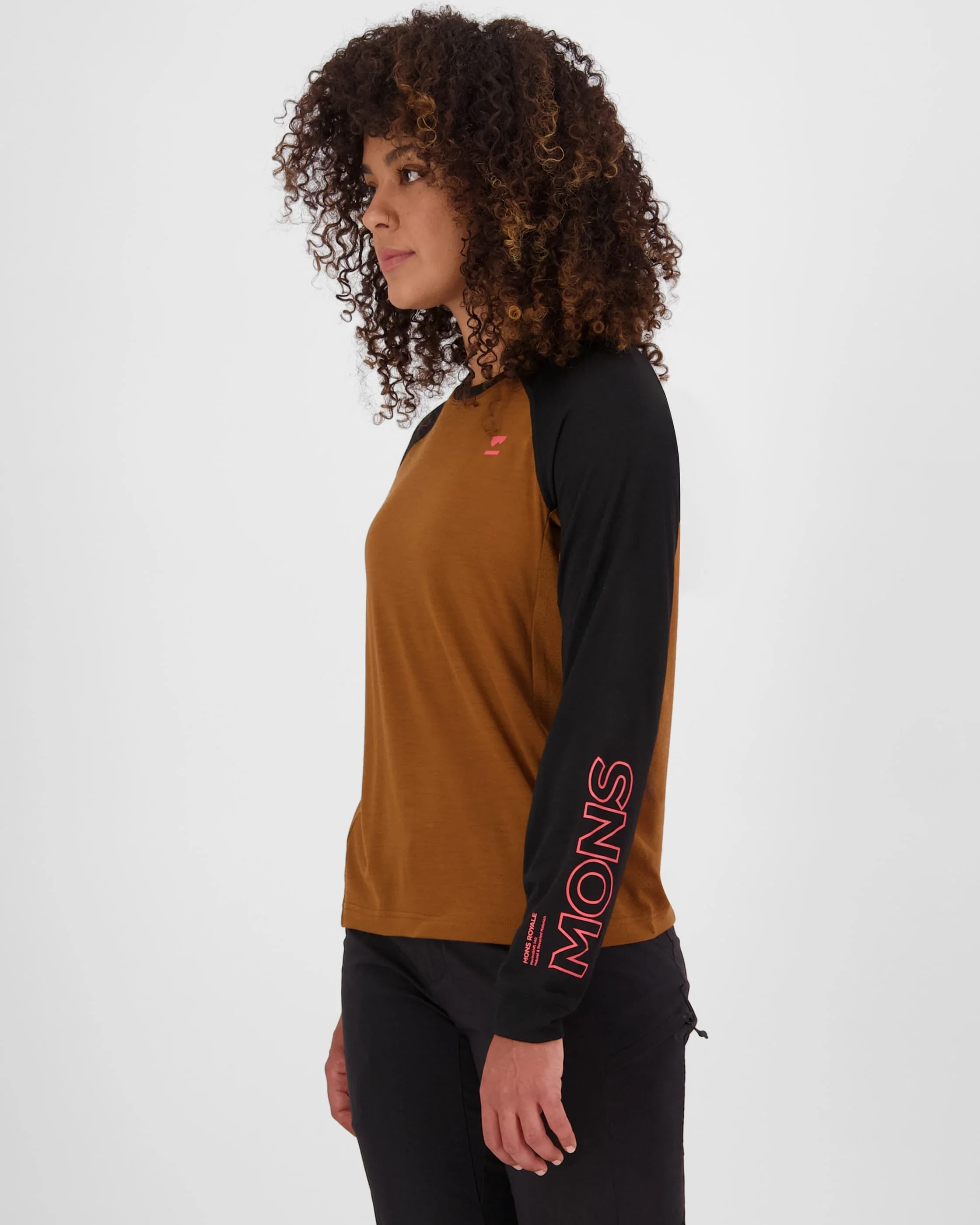 Tarn Merino Long Sleeve - Caramel / Black | Women's Bike Jersey - Image 4