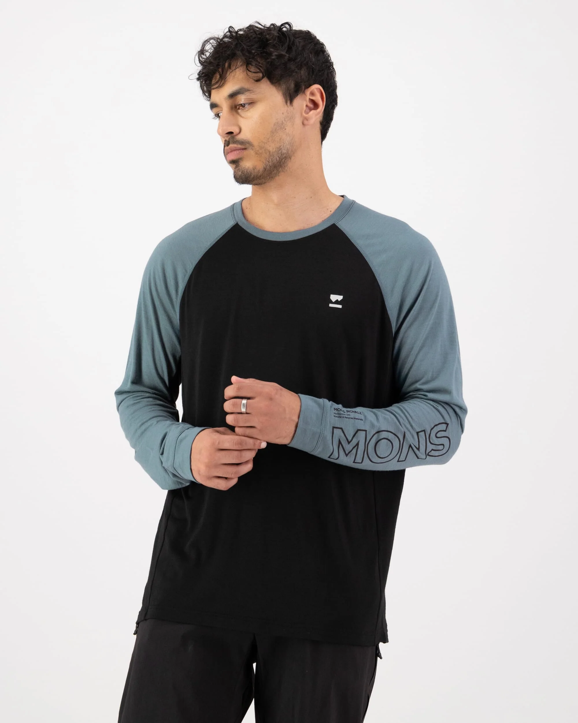Tarn Merino Long Sleeve - Goblin Blue / Black | Men's Long Sleeve Top