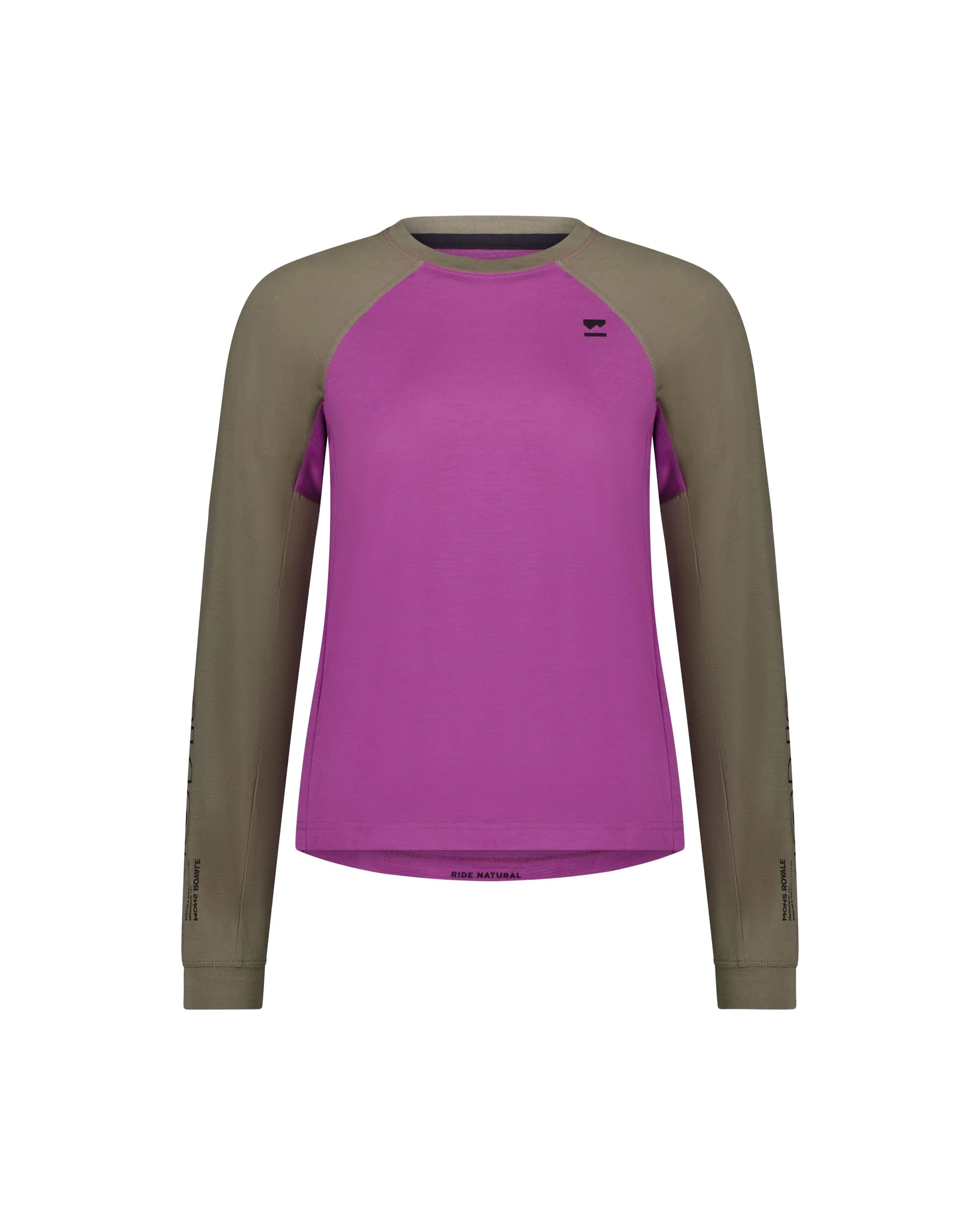 Tarn Merino Long Sleeve - Purple Bolt / Walnut | Women's Long Sleeve Top - Image 4