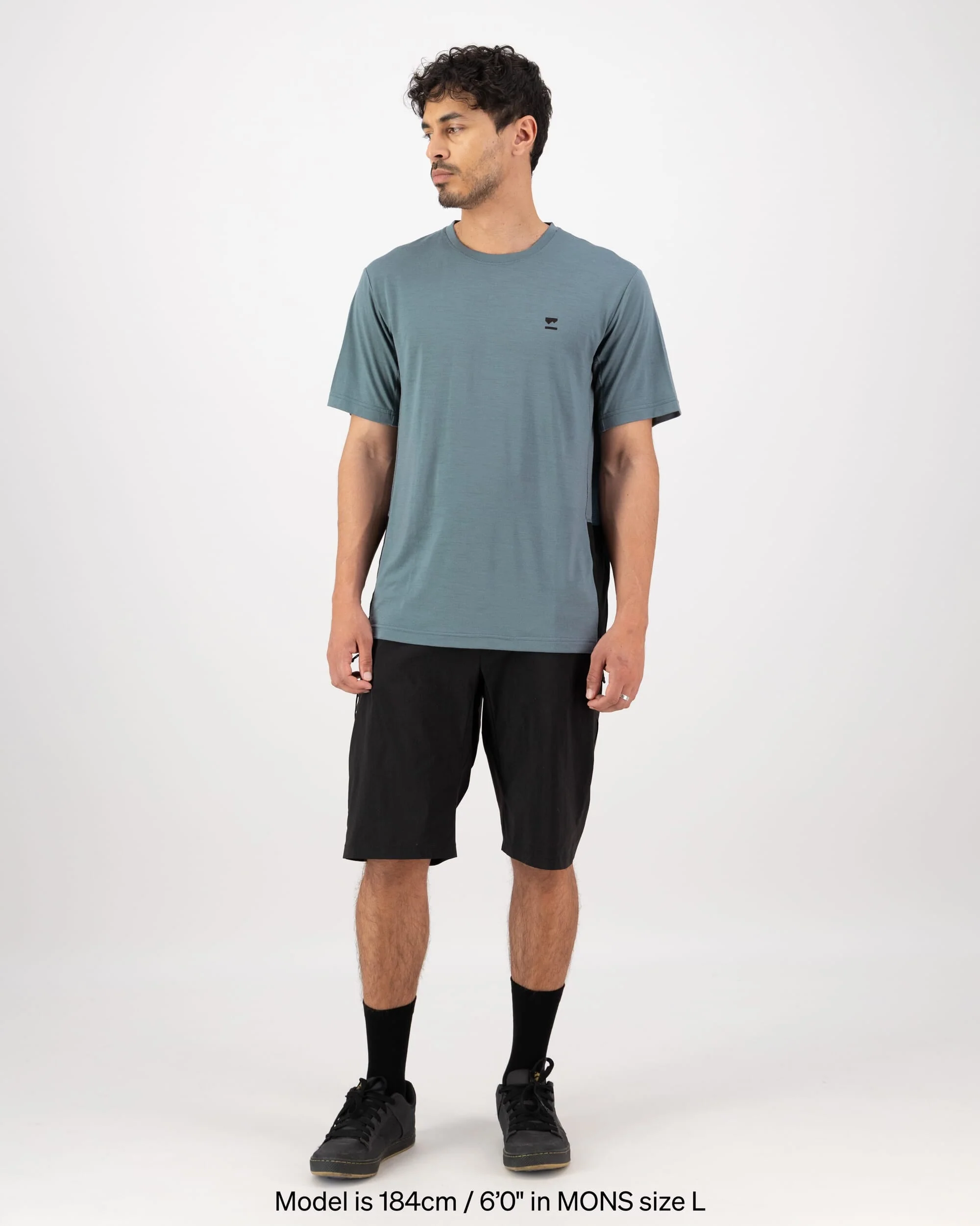 Tarn Merino T-Shirt - Goblin Blue / Black | Men's T-Shirt - Image 3