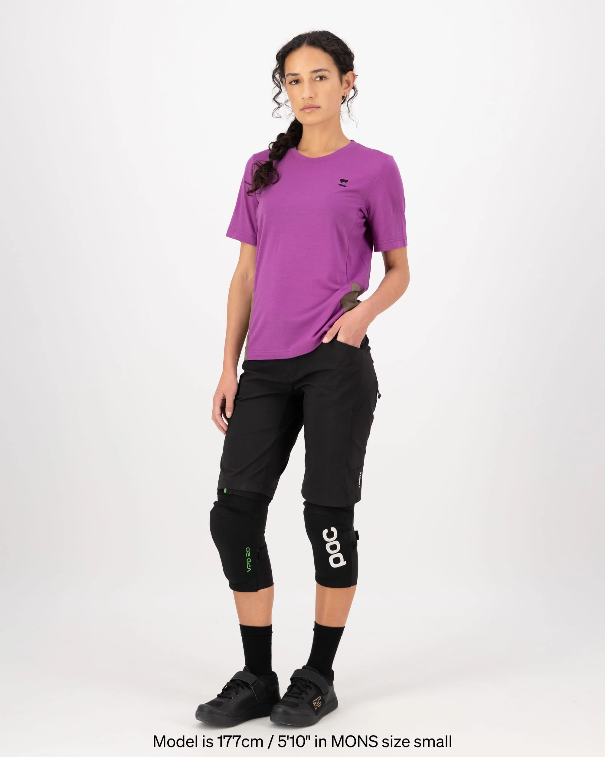 Tarn Merino T-Shirt - Purple Bolt / Walnut | Women's T-Shirt - Image 5