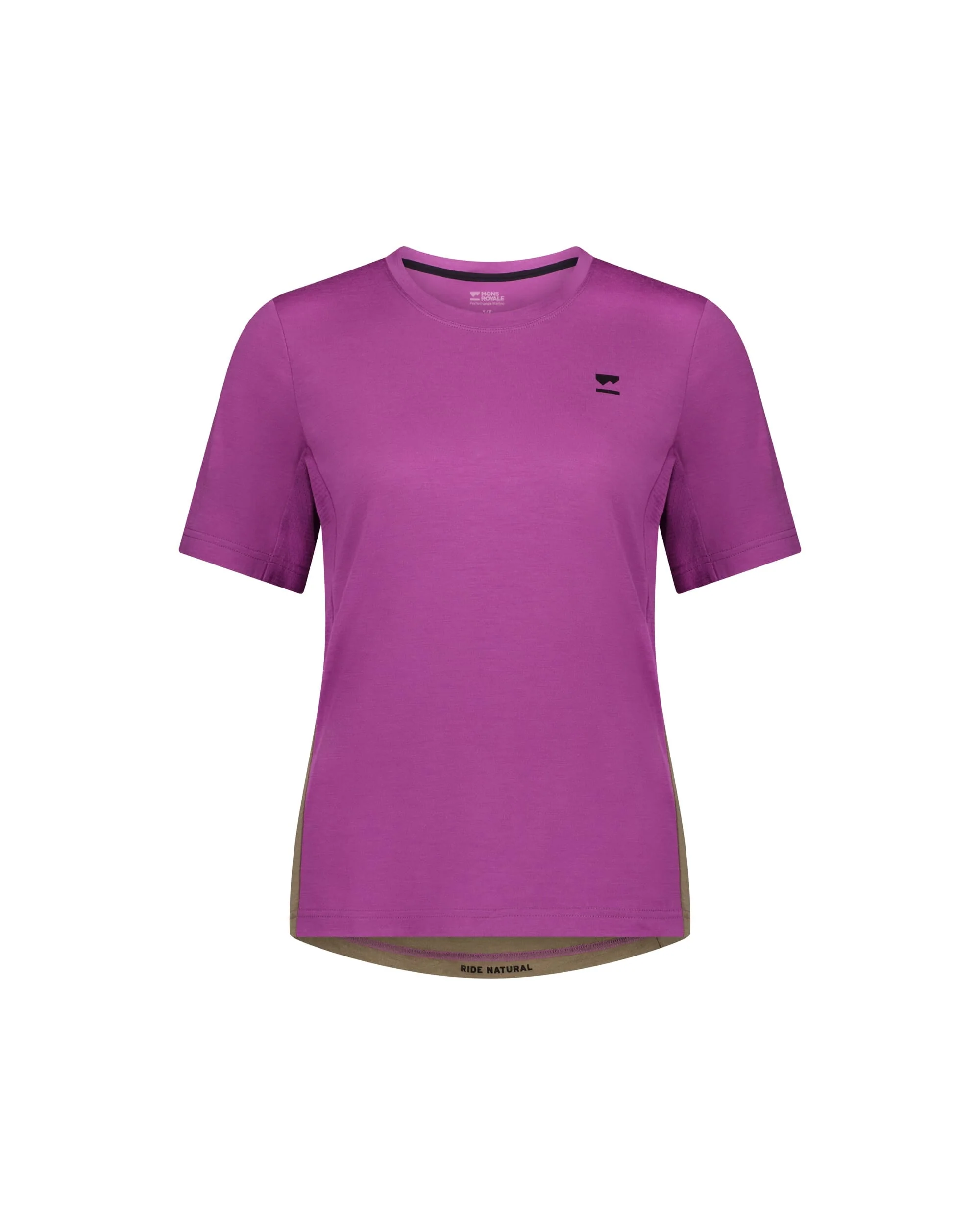 Tarn Merino T-Shirt - Purple Bolt / Walnut | Women's T-Shirt - Image 7
