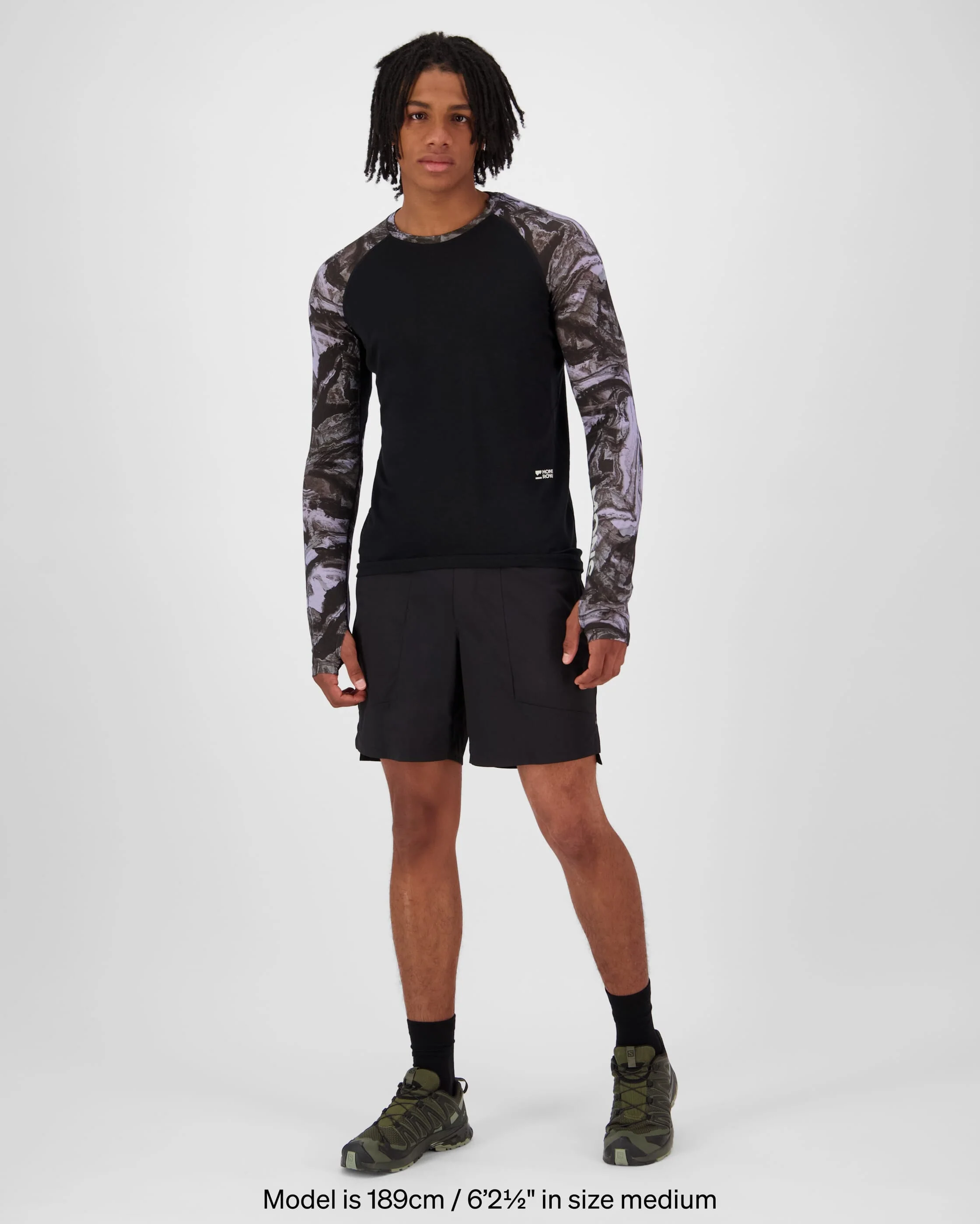 Temple Merino Long Sleeve - Rock Camo / Black | Men's Long Sleeve Top - Image 4