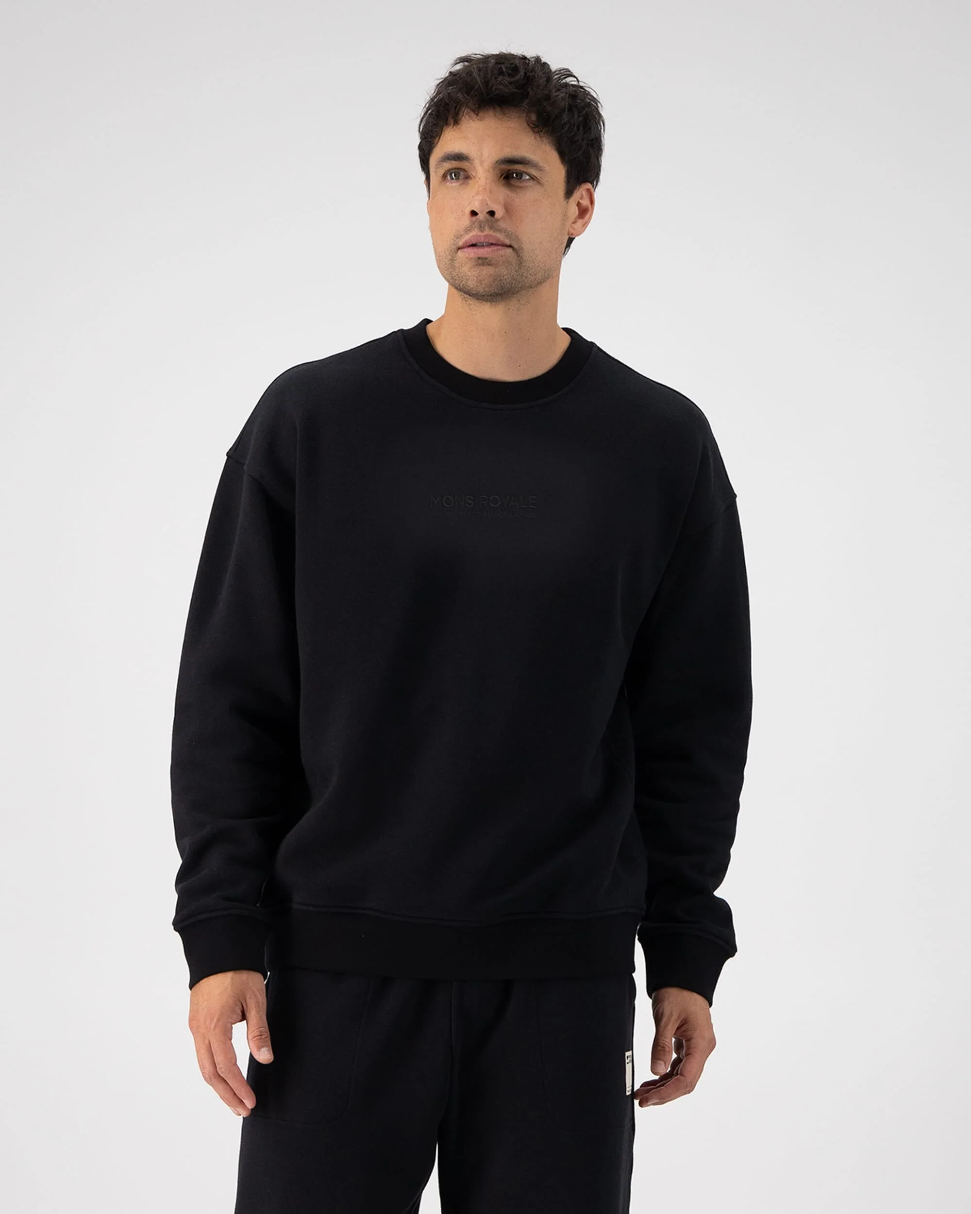 Verdant Merino Organic Cotton Crew - Black | Unisex Mid Layer - Image 5