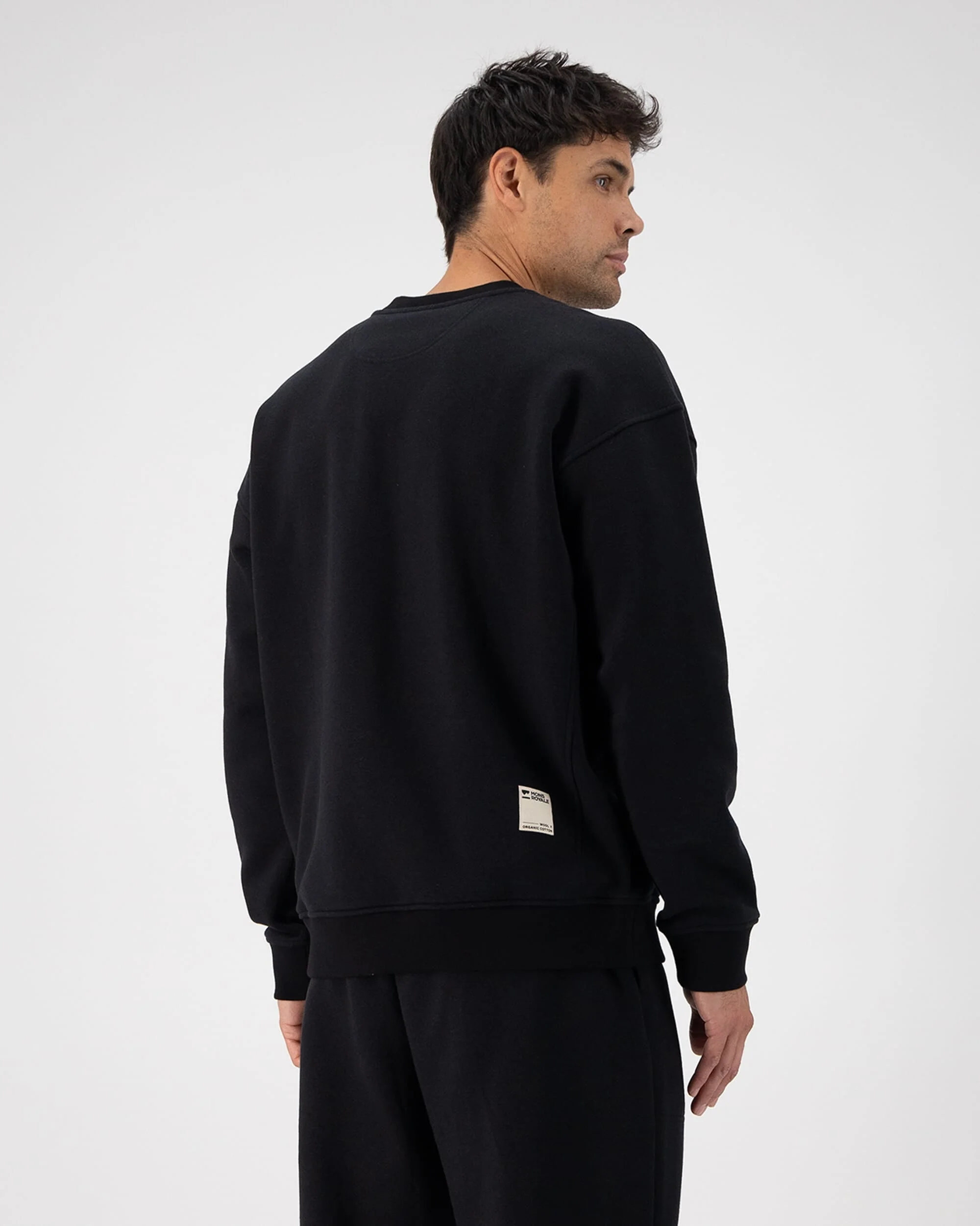 Verdant Merino Organic Cotton Crew - Black | Unisex Mid Layer - Image 6