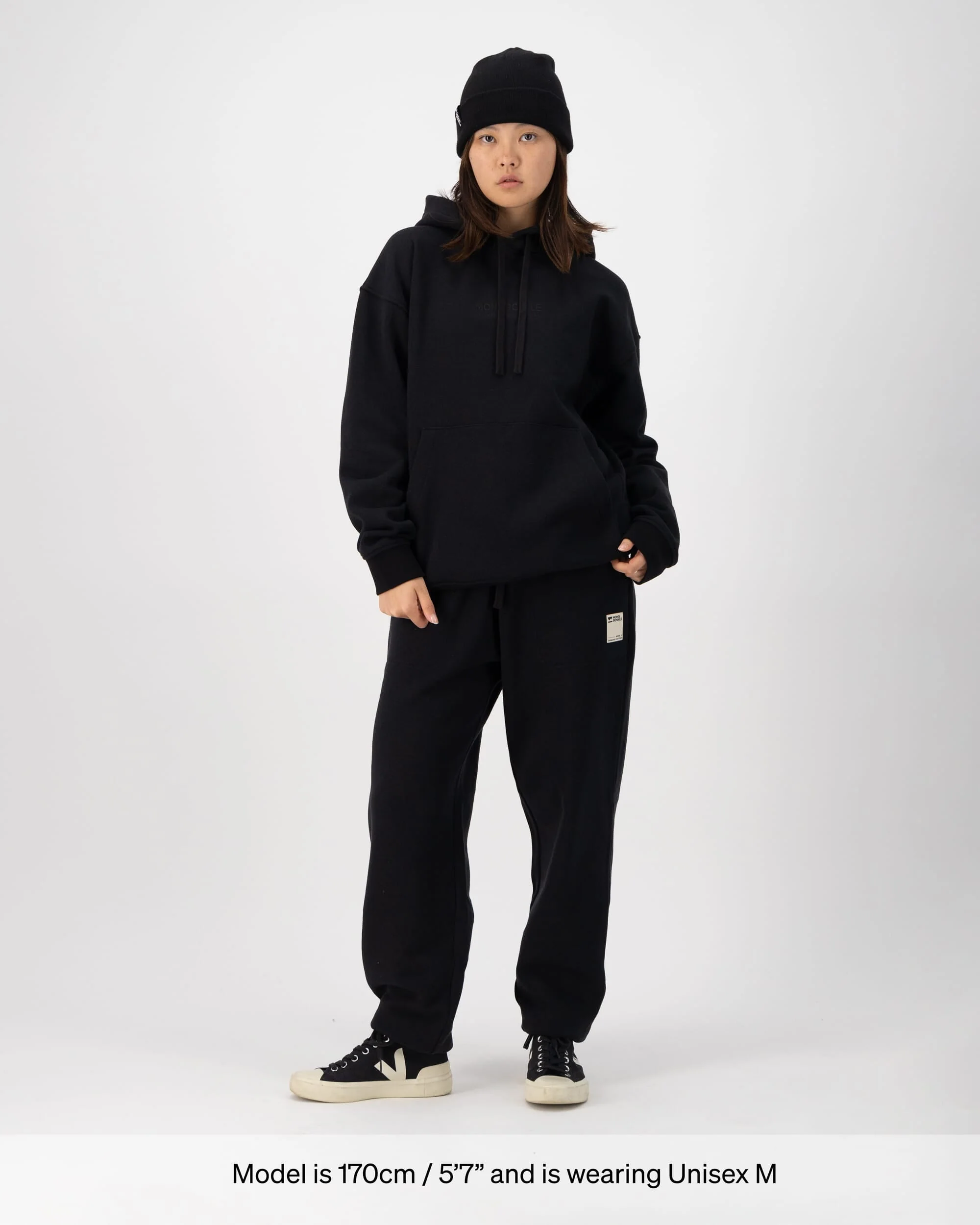 Verdant Merino Organic Cotton Hoody - Black | Unisex Mid Layer - Image 7