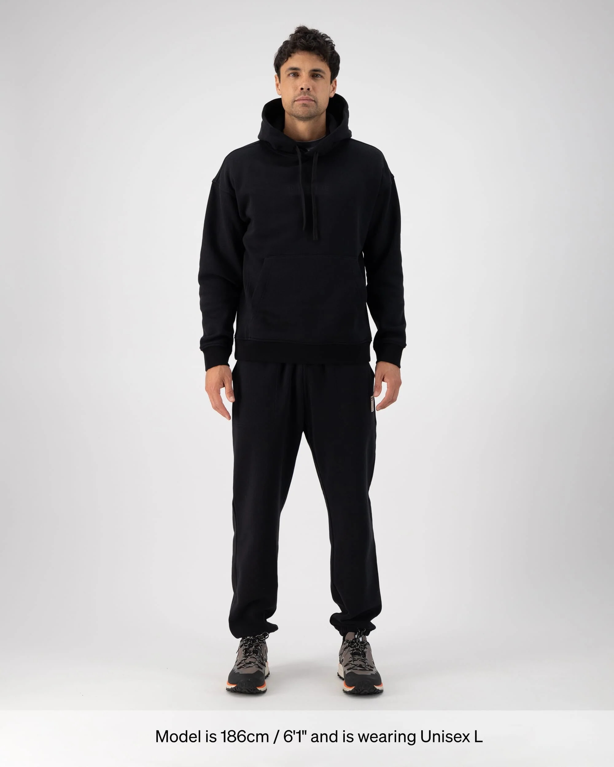 Verdant Merino Organic Cotton Hoody - Black | Unisex Mid Layer - Image 8