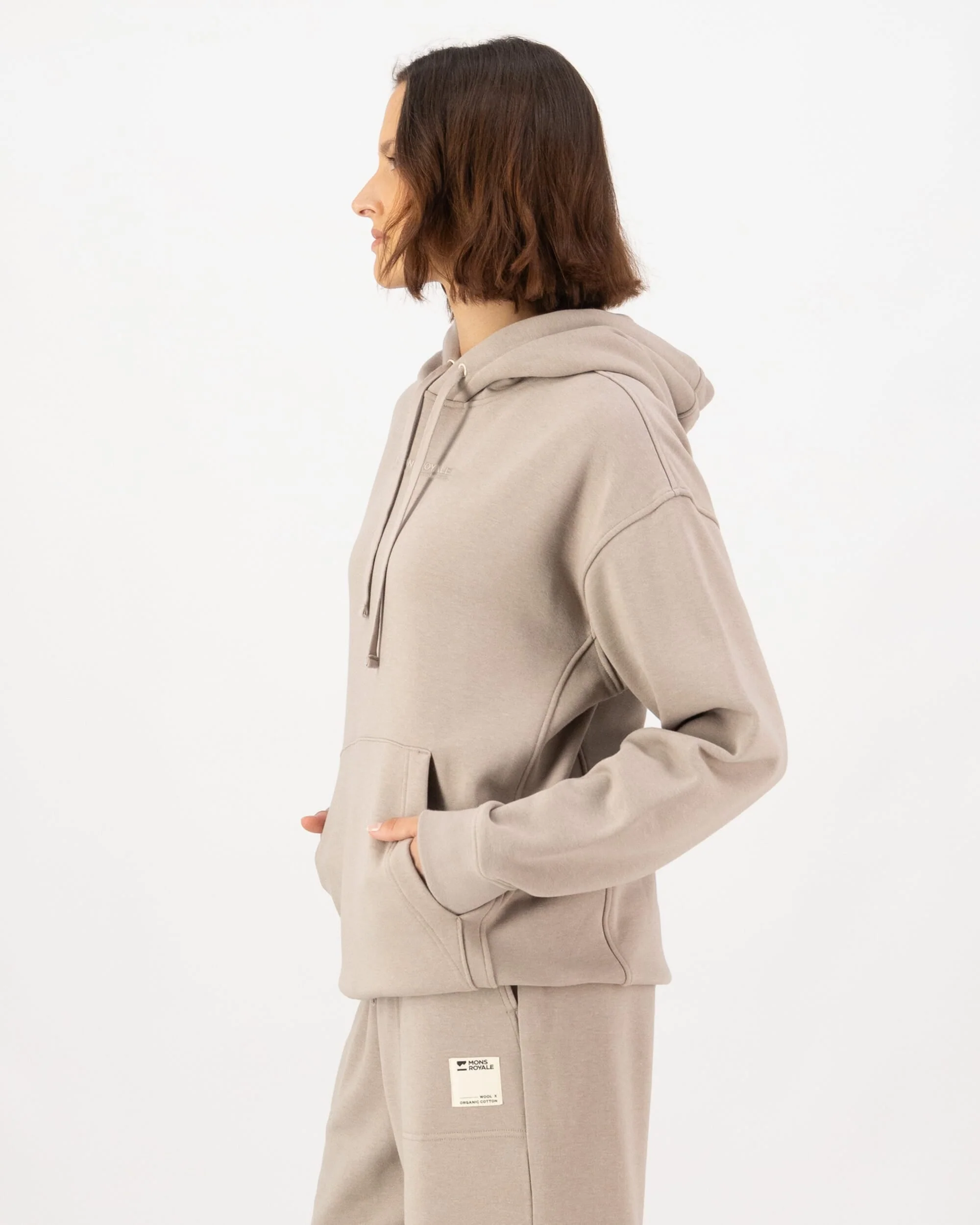 Verdant Merino Organic Cotton Hoody - Taupe | Unisex Mid Layer - Image 5
