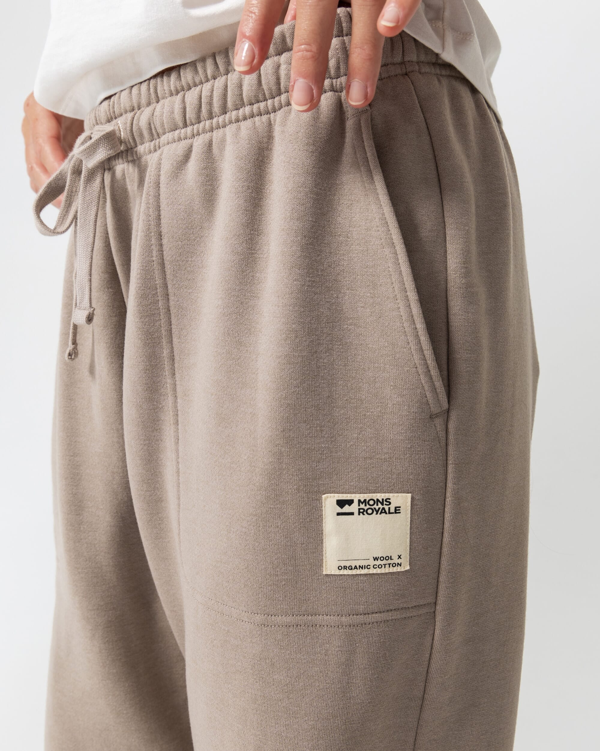 Verdant Merino Organic Cotton Sweatpants - Taupe | Unisex Pants - Image 4
