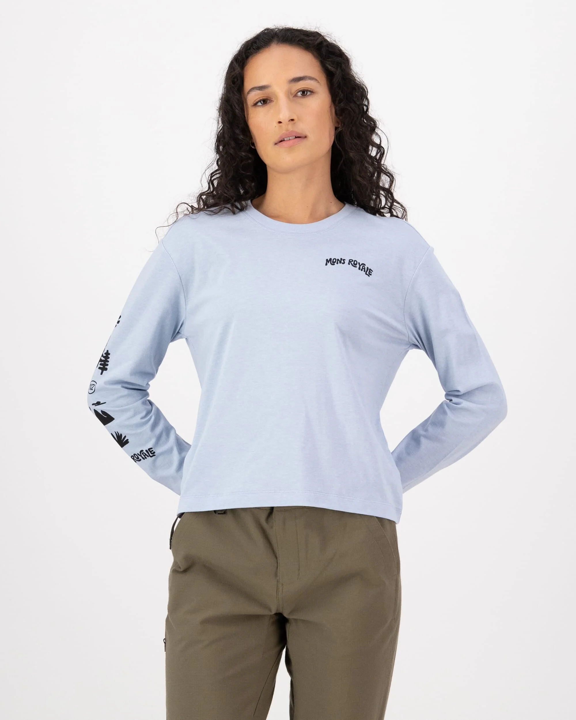 Yonder Merino Organic Cotton Long Sleeve - Frost | Women's Long Sleeve Top