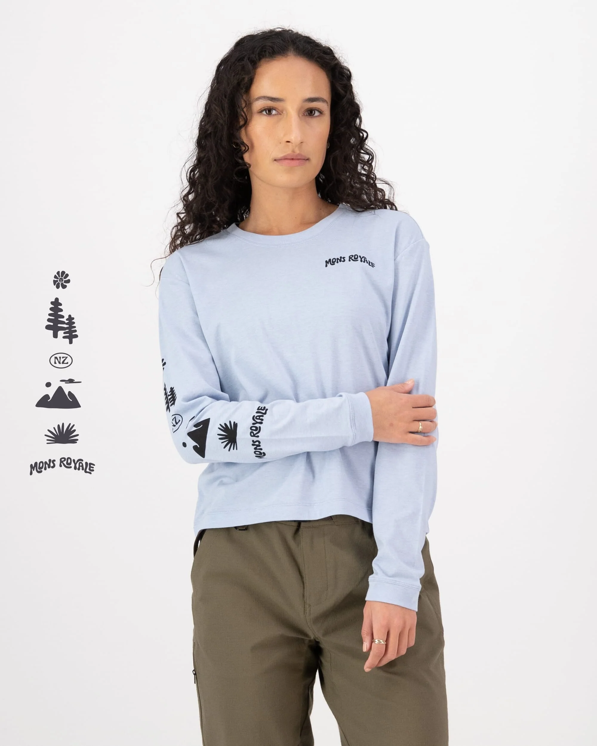 Yonder Merino Organic Cotton Long Sleeve - Frost | Women's Long Sleeve Top - Image 3