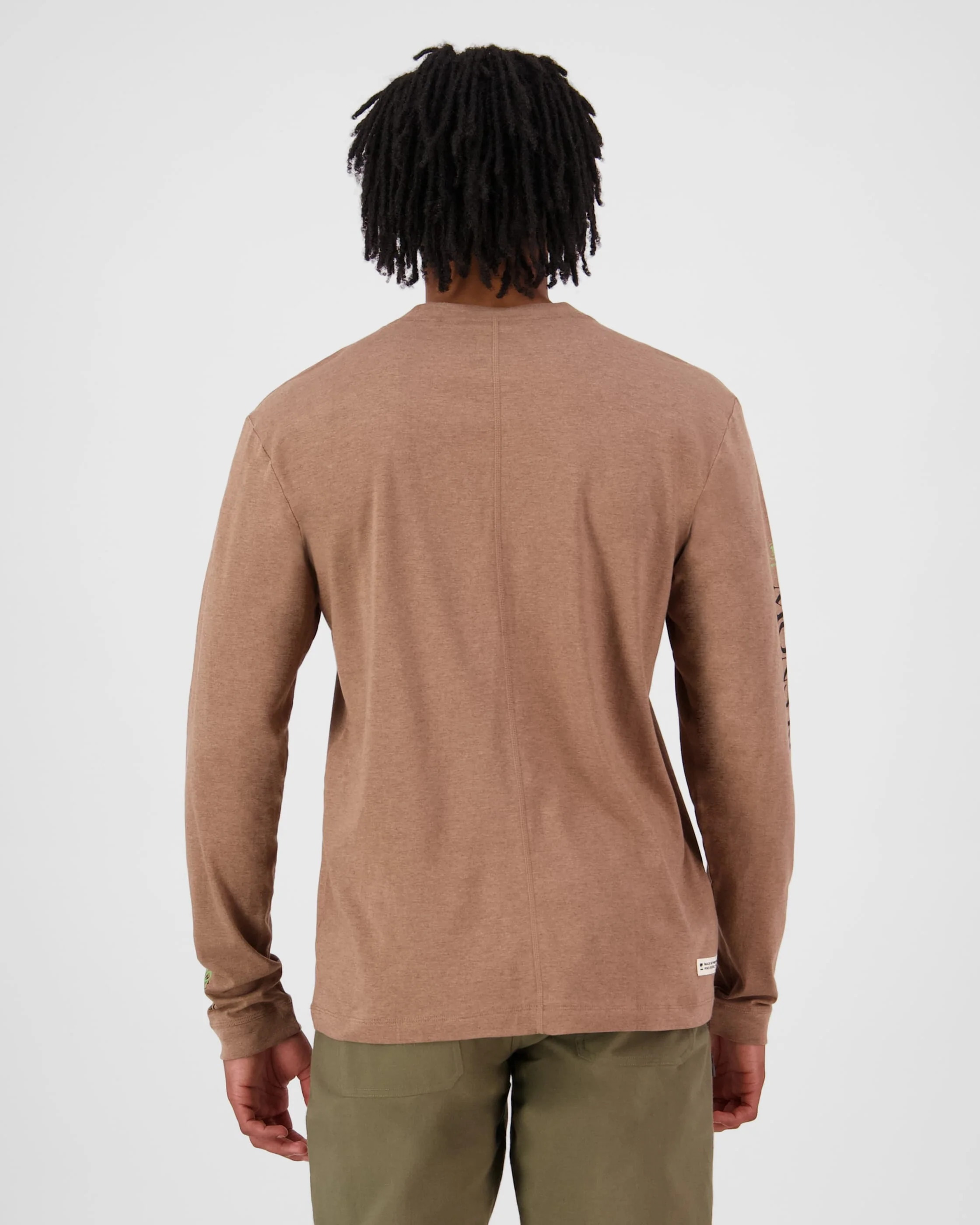 Yonder Merino Organic Cotton Long Sleeve - Mocha | Men's Long Sleeve Top - Image 2
