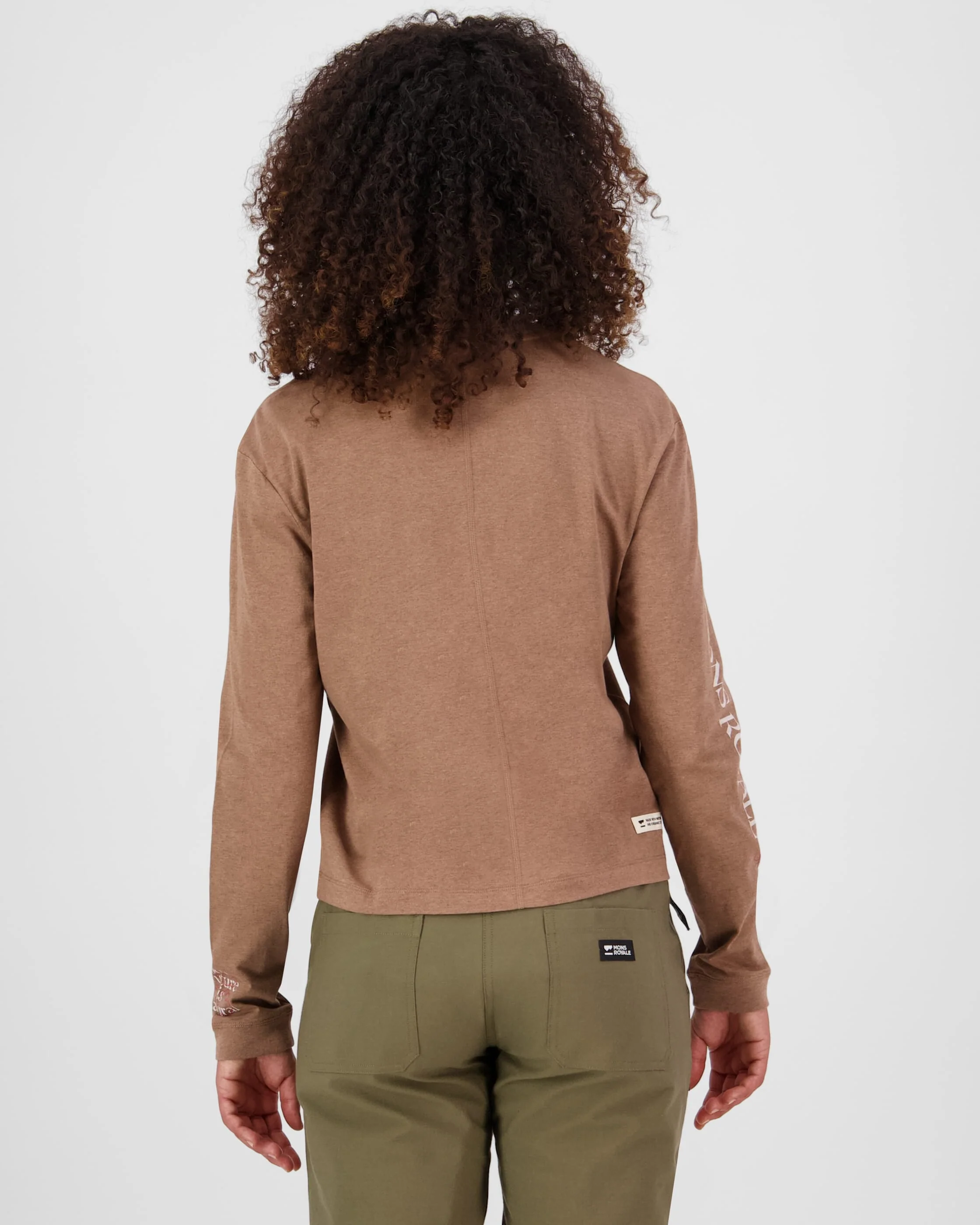 Yonder Merino Organic Cotton Long Sleeve - Mocha | Women's Long Sleeve Top - Image 2