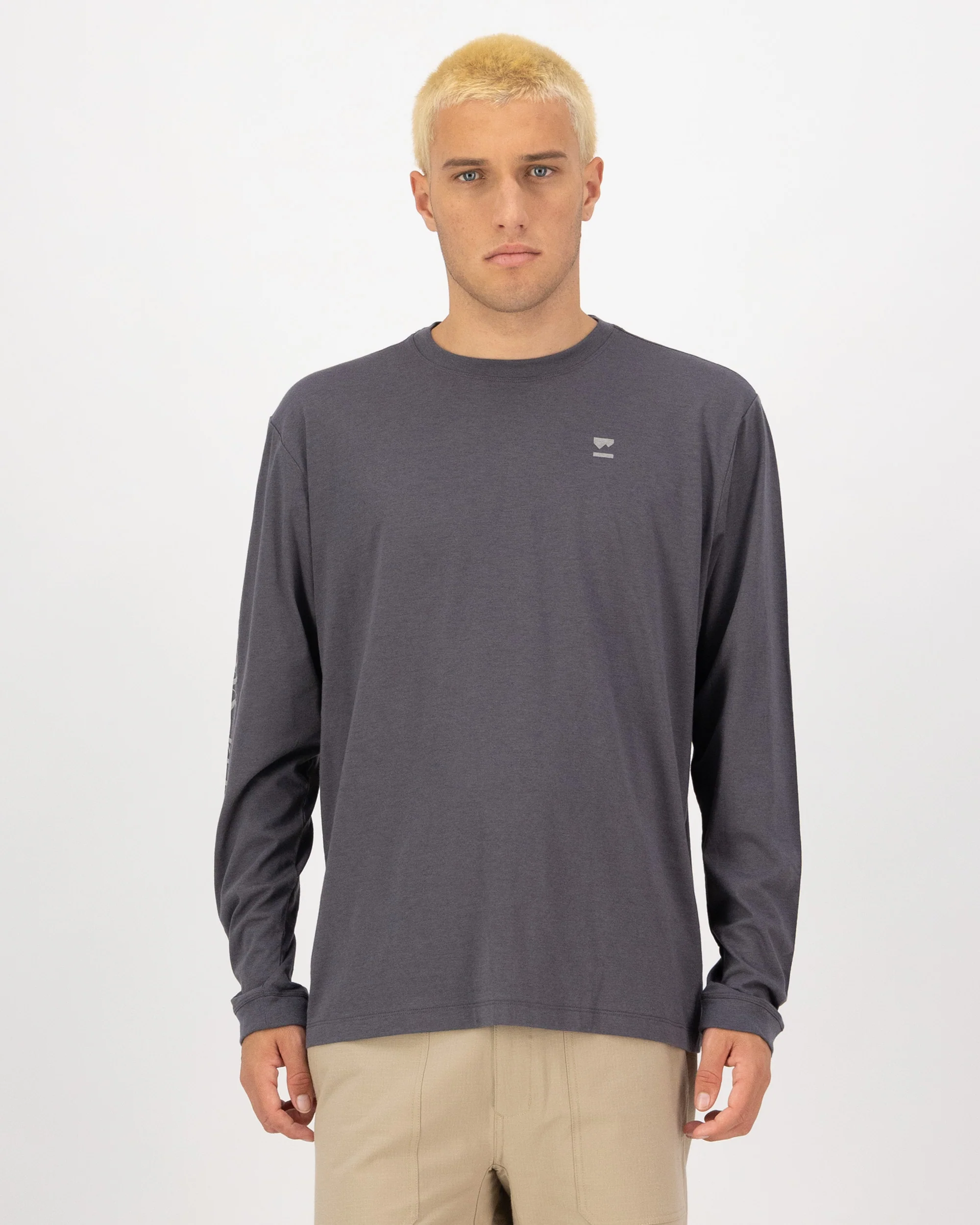Yonder Merino Organic Cotton Long Sleeve - Vintage Black - Image 3