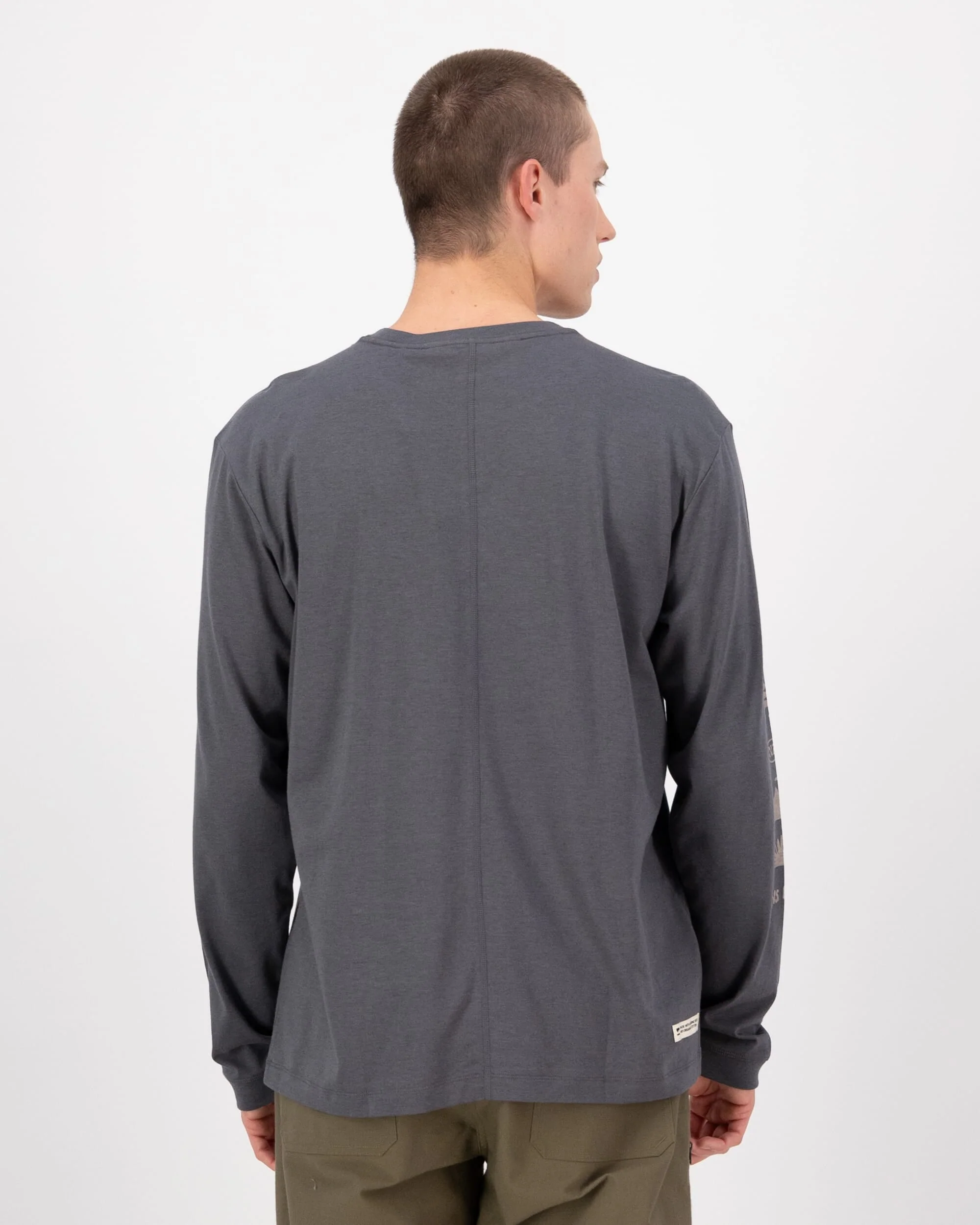 Yonder Merino Organic Cotton Long Sleeve - Vintage Black | Men's Long Sleeve Top - Image 2