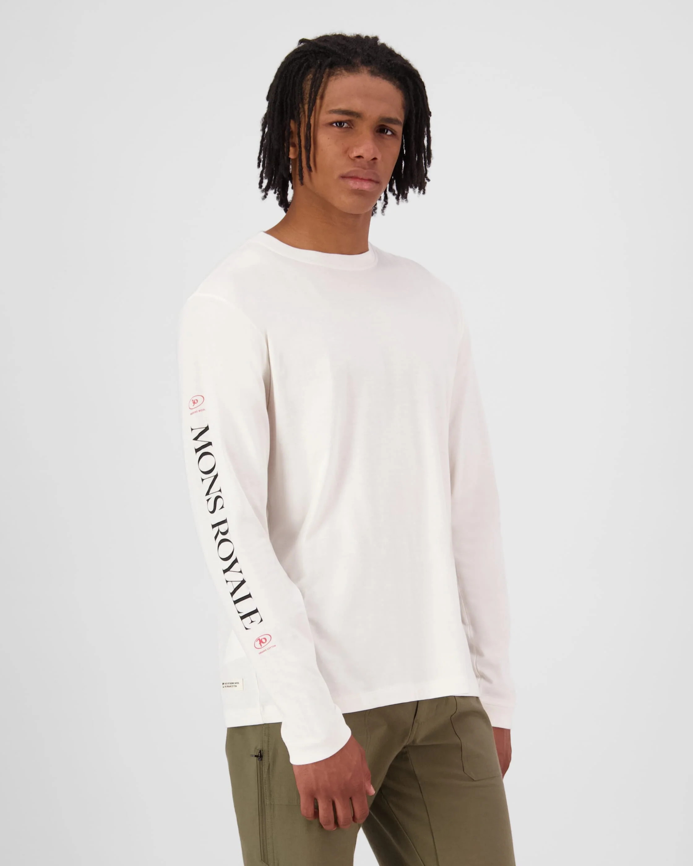Yonder Merino Organic Cotton Long Sleeve - Vintage White | Men's Long Sleeve Top