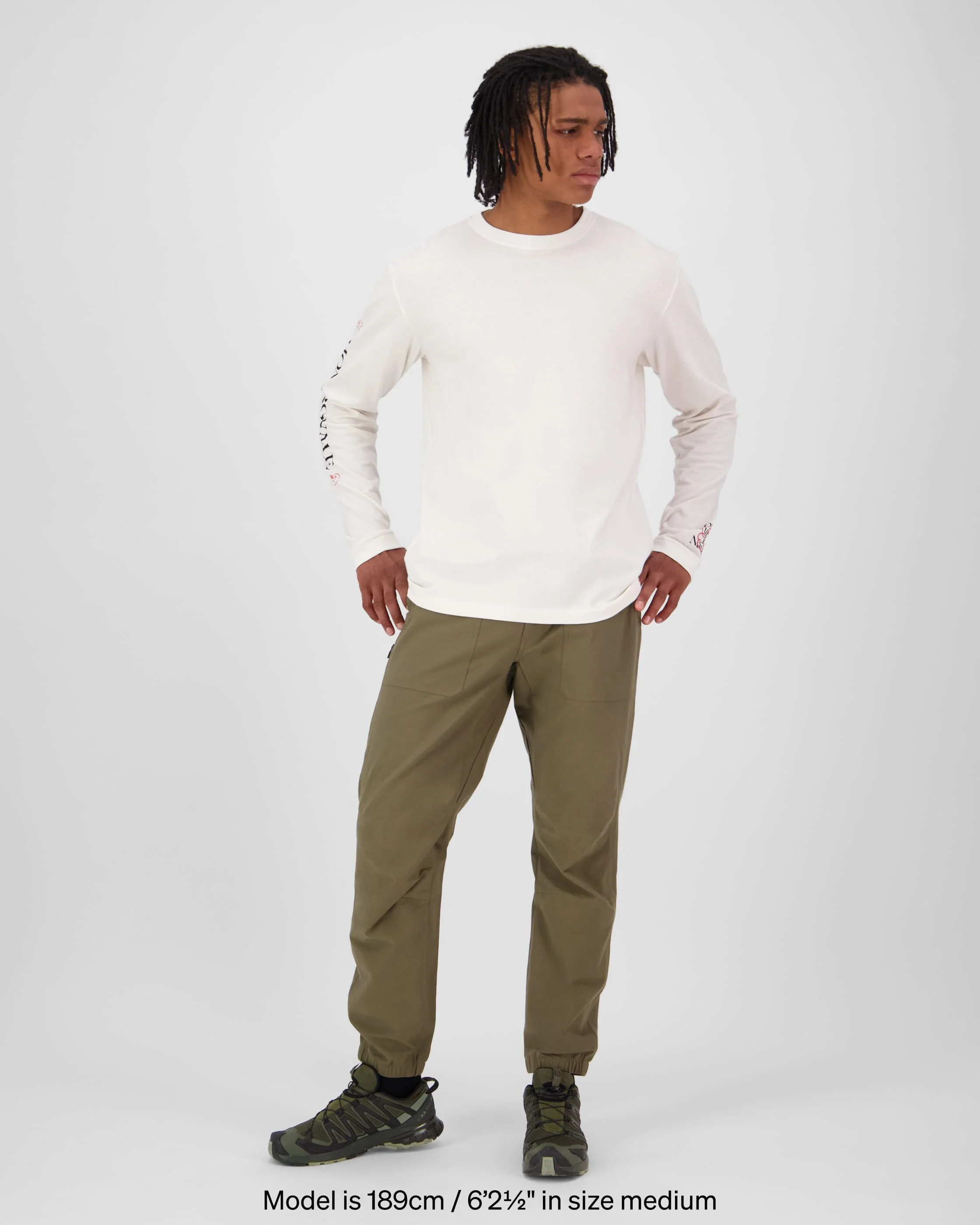 Yonder Merino Organic Cotton Long Sleeve - Vintage White | Men's Long Sleeve Top - Image 3