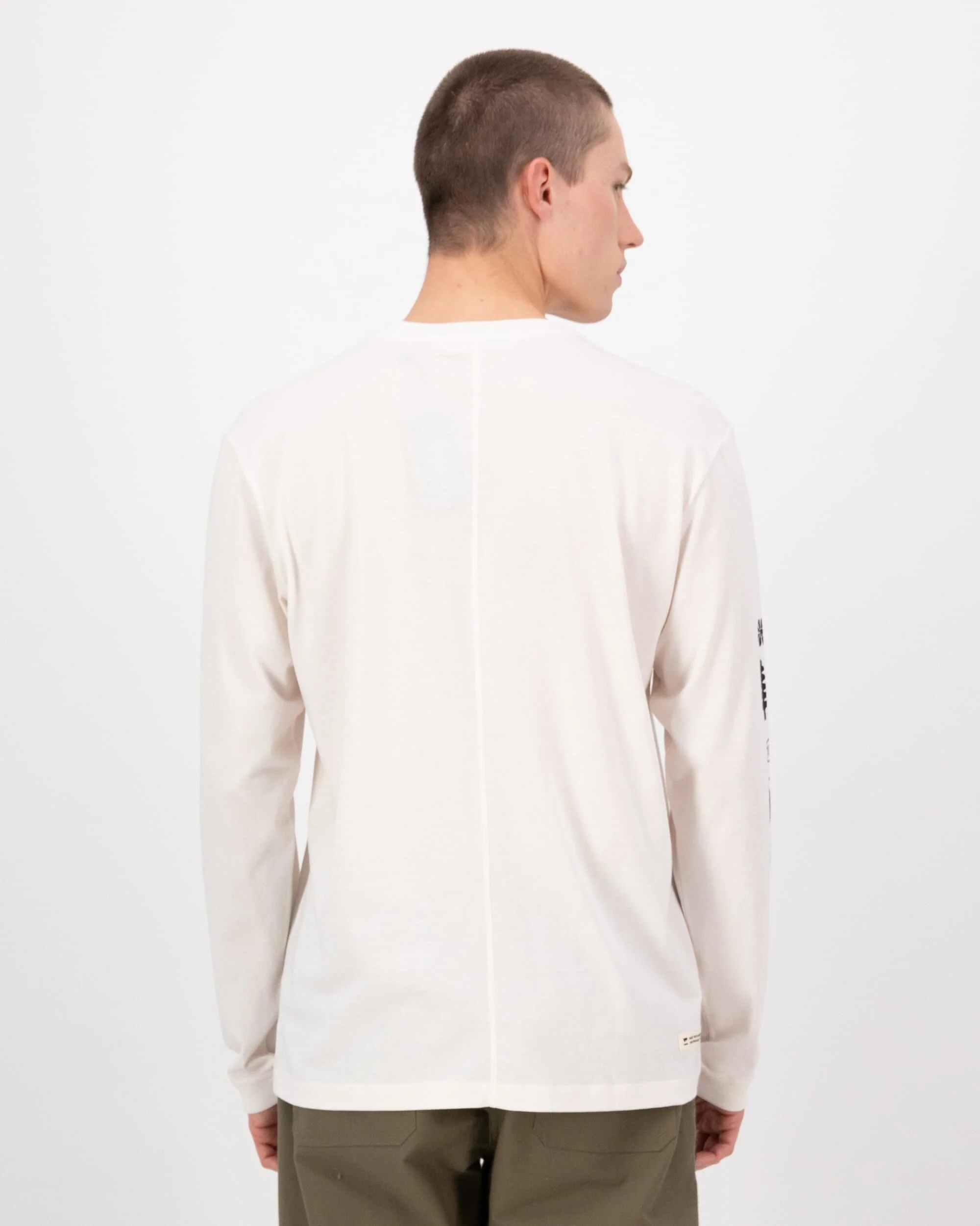 Yonder Merino Organic Cotton Long Sleeve - Vintage White | Men's Long Sleeve Top - Image 2