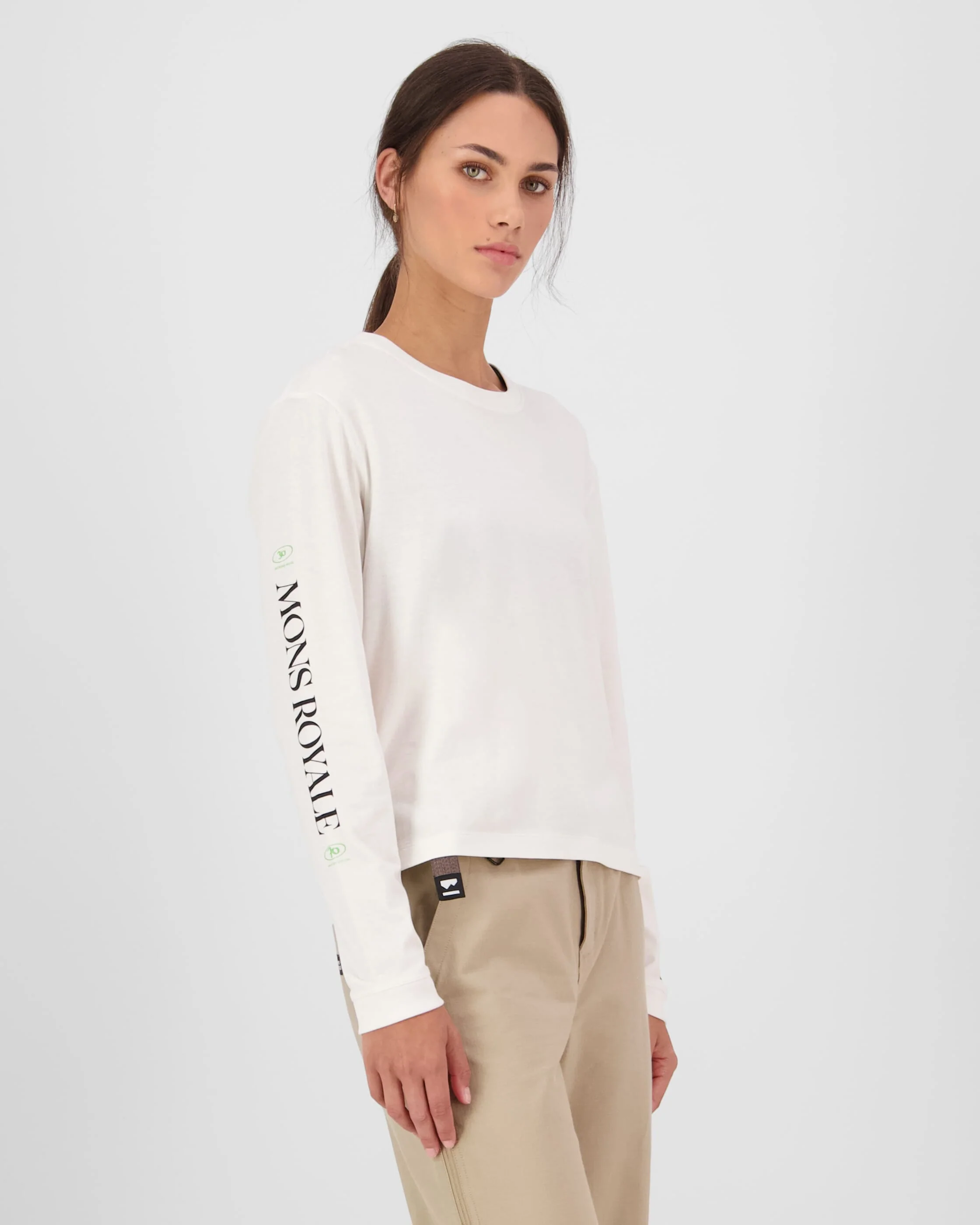 Yonder Merino Organic Cotton Long Sleeve - Vintage White | Women's Long Sleeve Top