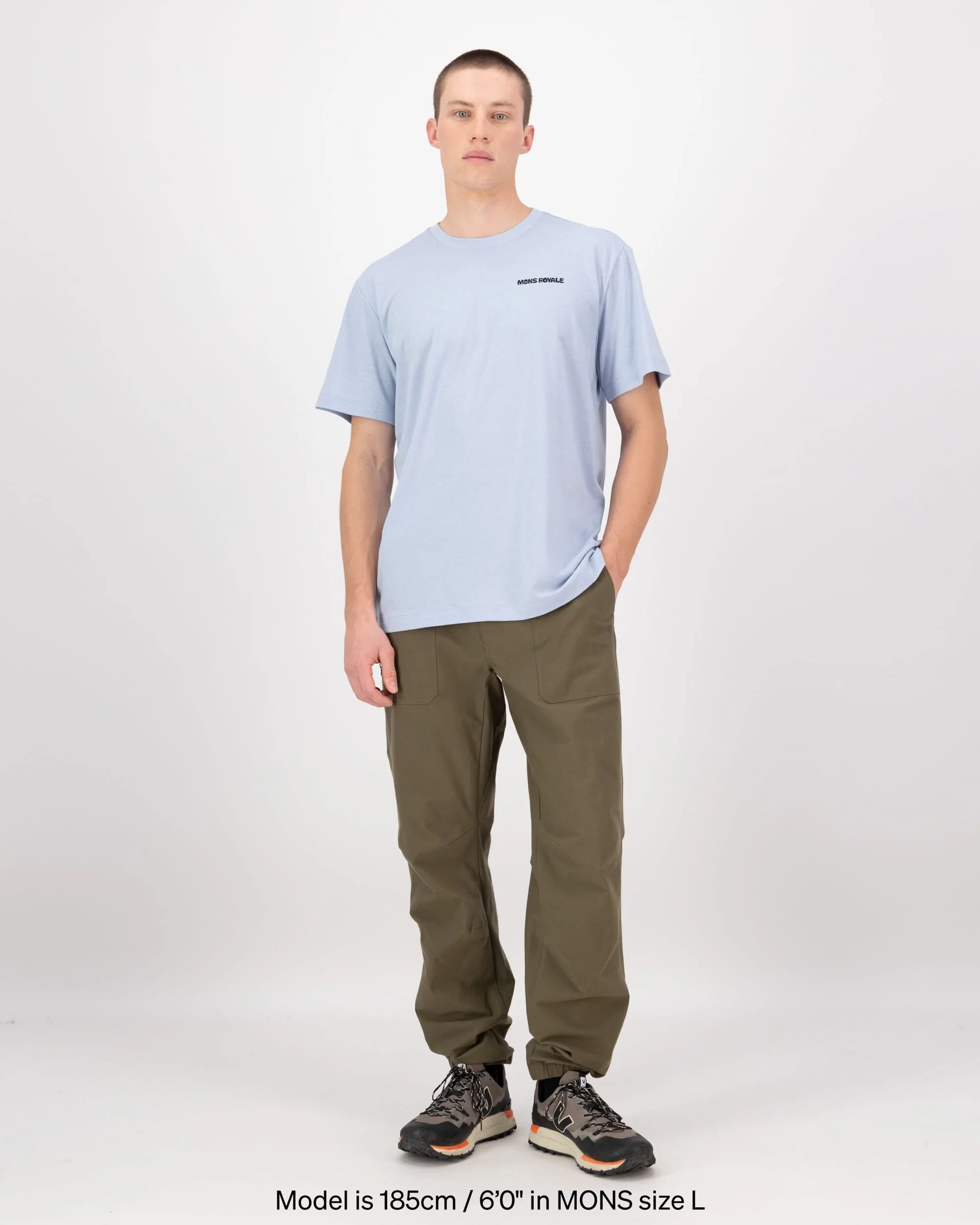 Yonder Merino Organic Cotton T-Shirt - Frost | Men's T-Shirt - Image 3