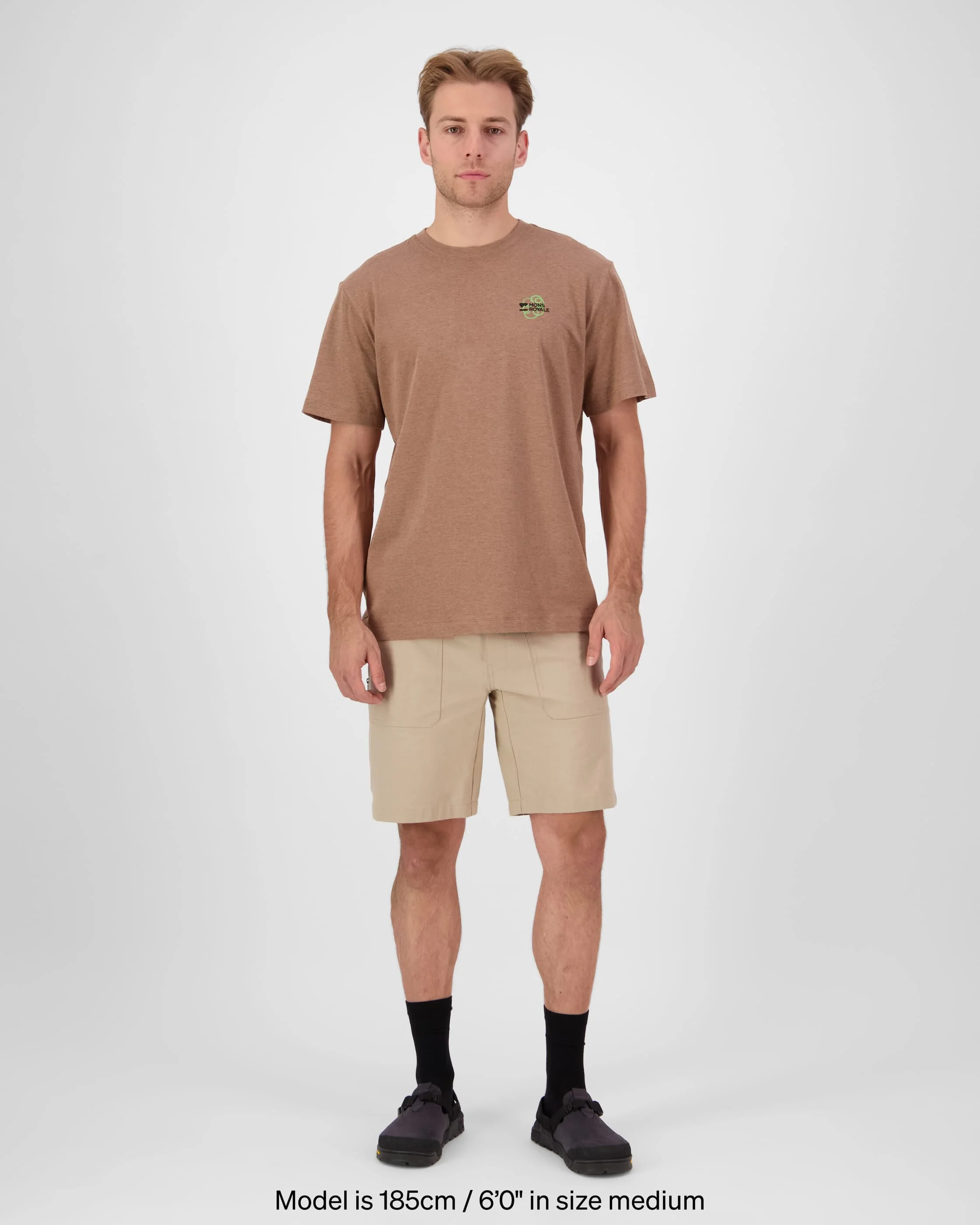 Yonder Merino Organic Cotton T-Shirt - Mocha | Men's T-Shirt - Image 4