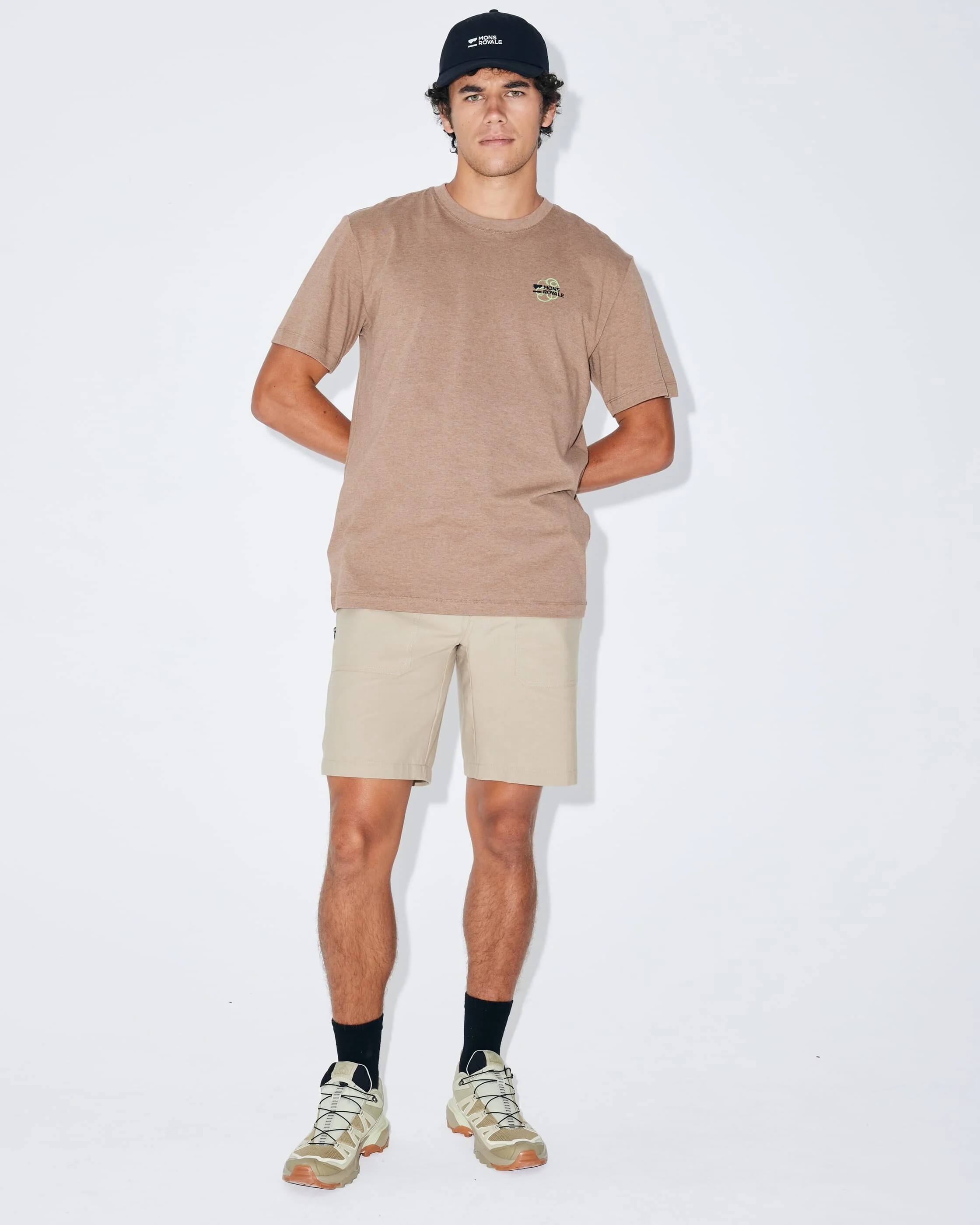 Yonder Merino Organic Cotton T-Shirt - Mocha | Men's T-Shirt - Image 8