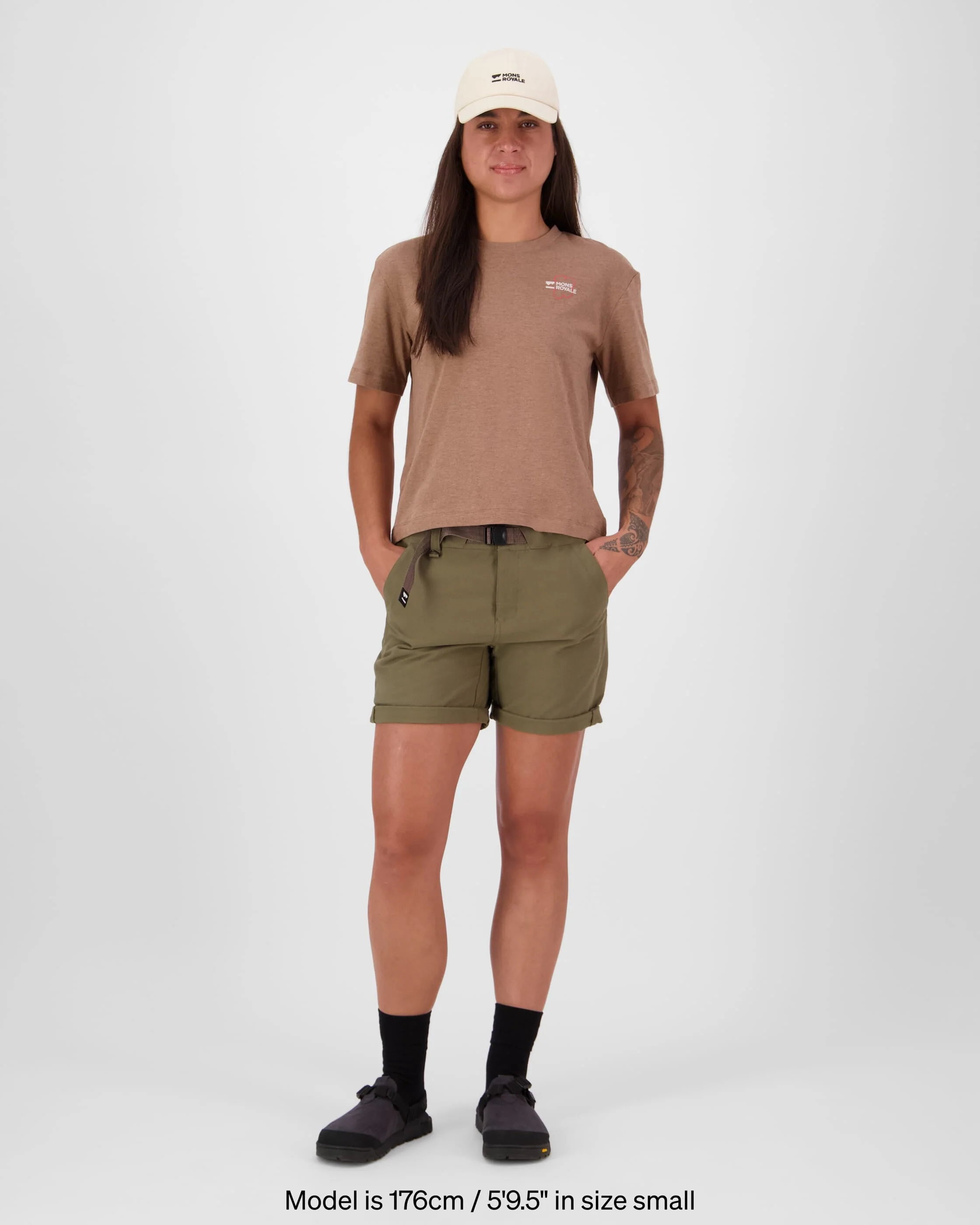 Yonder Merino Organic Cotton T-Shirt - Mocha | Women's T-Shirt - Image 3