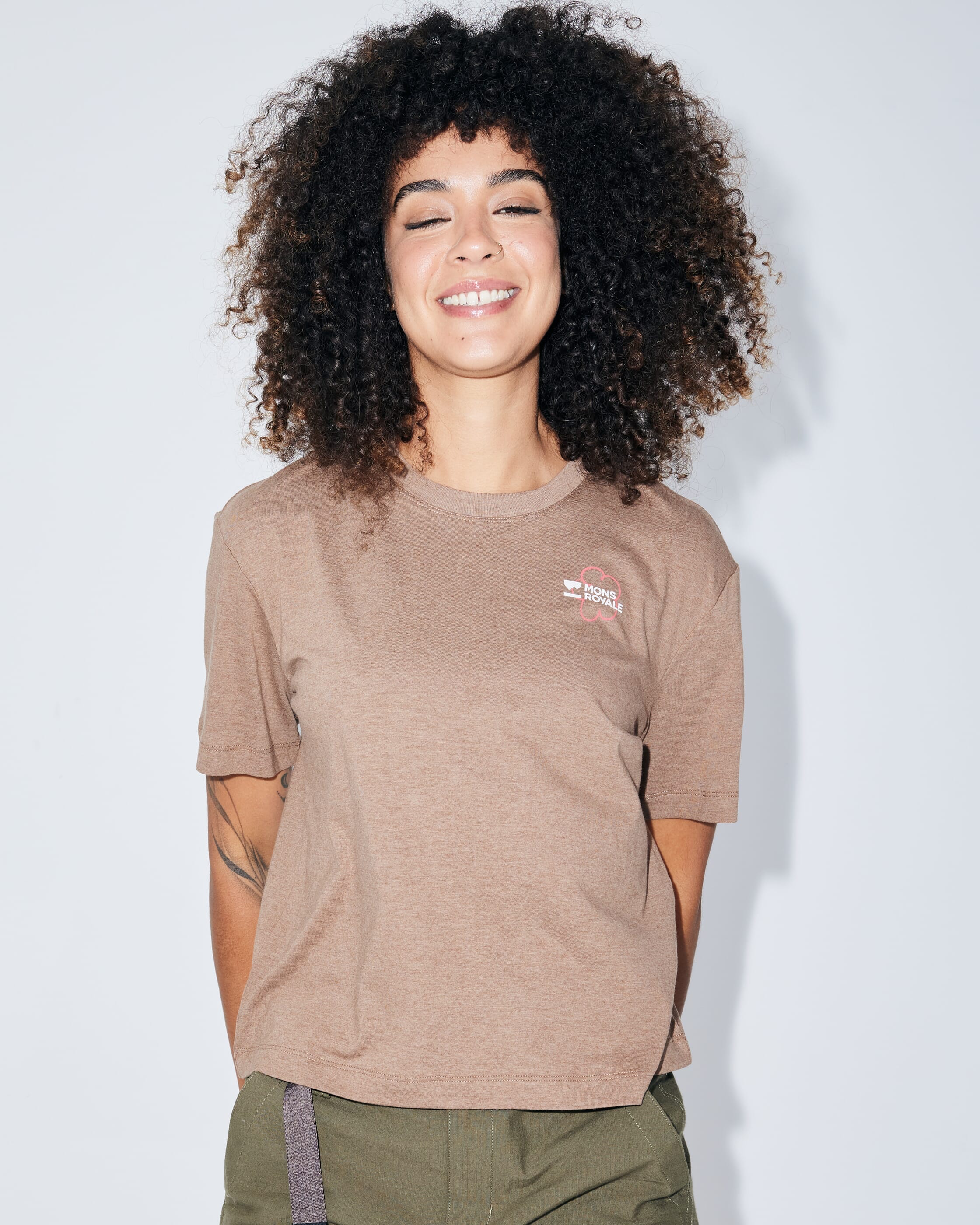 Yonder Merino Organic Cotton T-Shirt - Mocha | Women's T-Shirt - Image 8